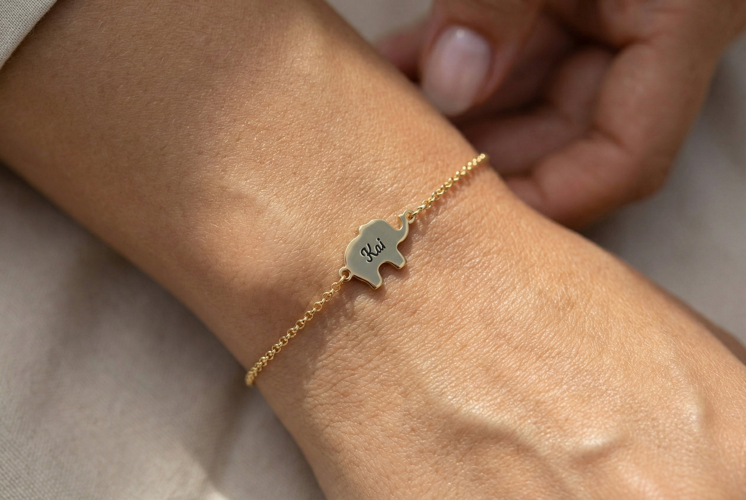 Elephant Name Bracelet