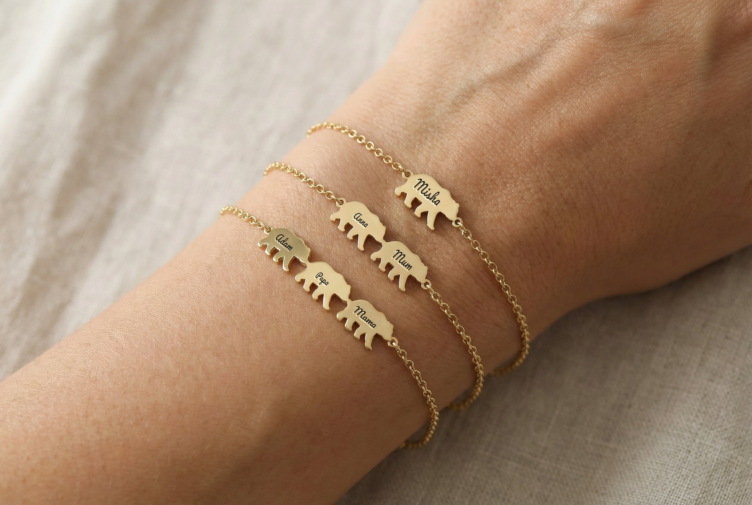 Bear Name Bracelet