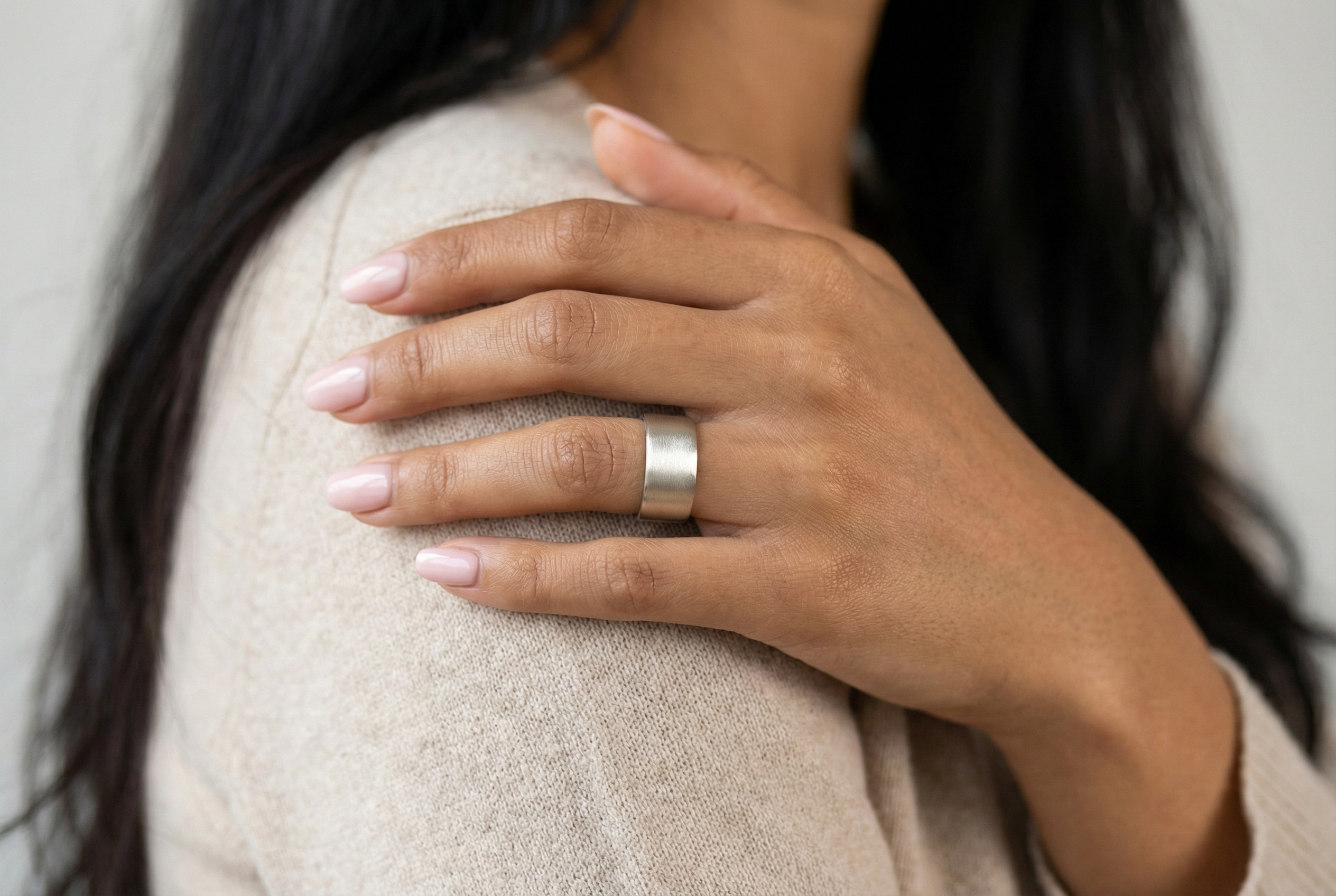 Brushed Silver Wedding Band