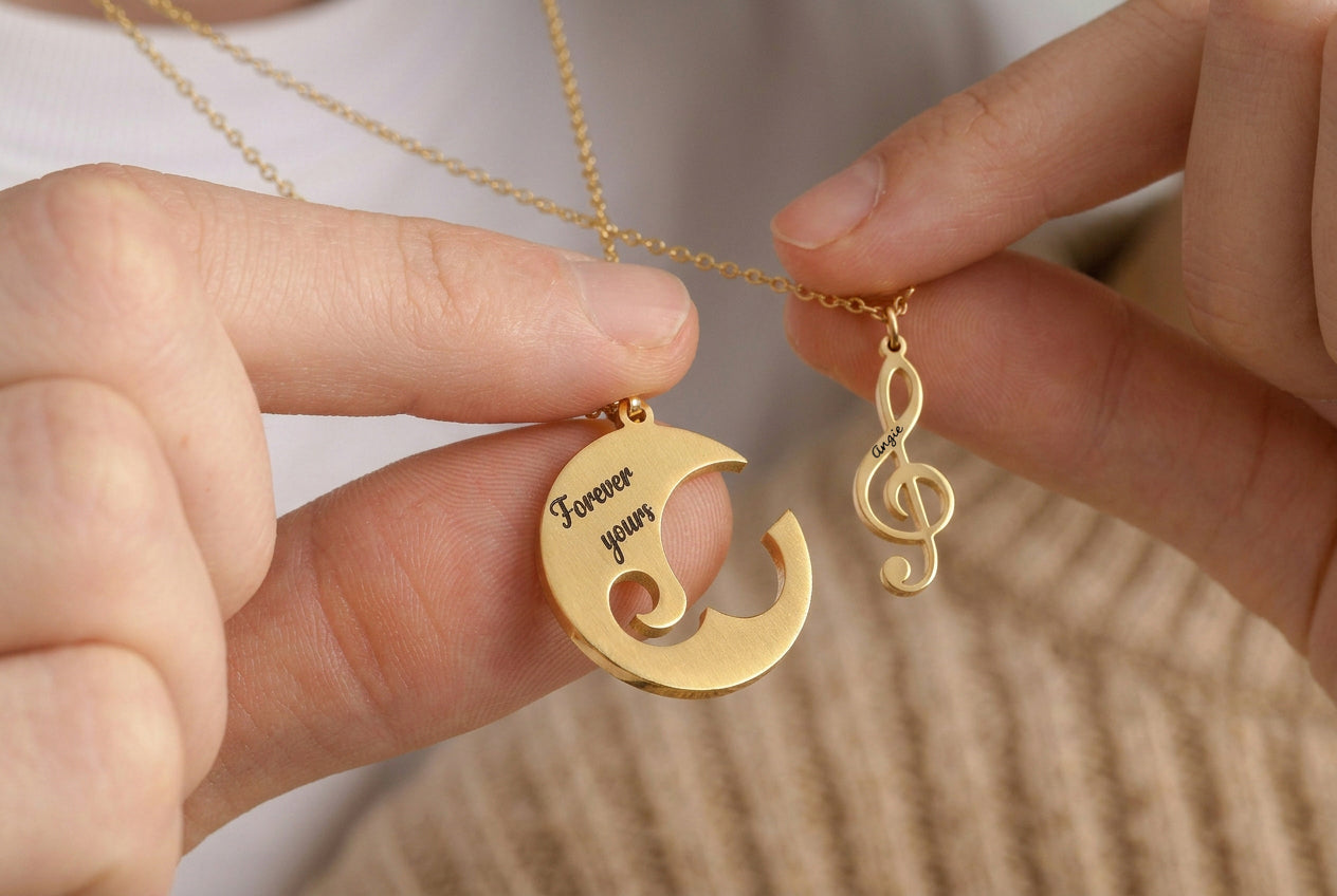 Set Of Music Note Necklaces