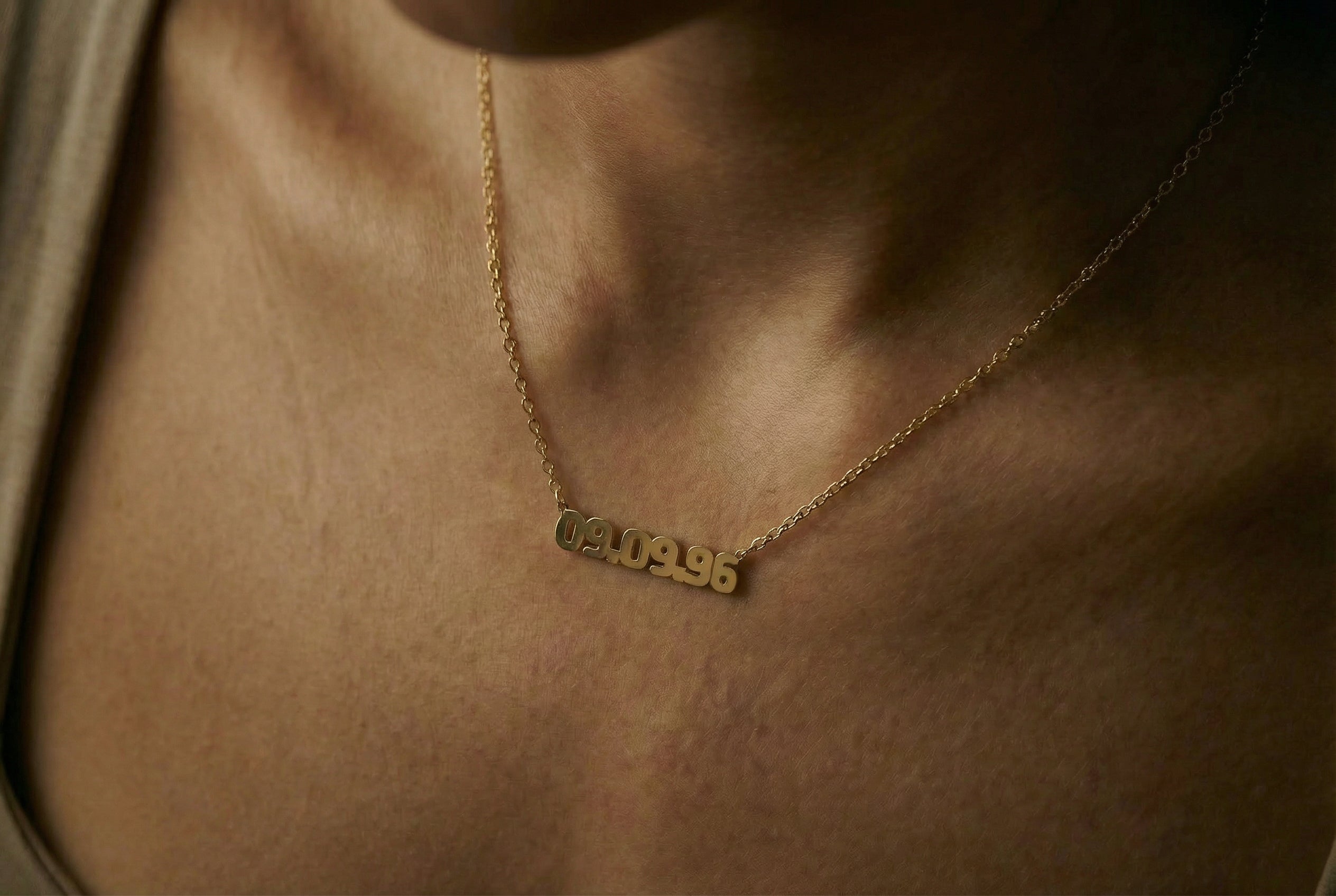 18k Gold Custom Date Necklace