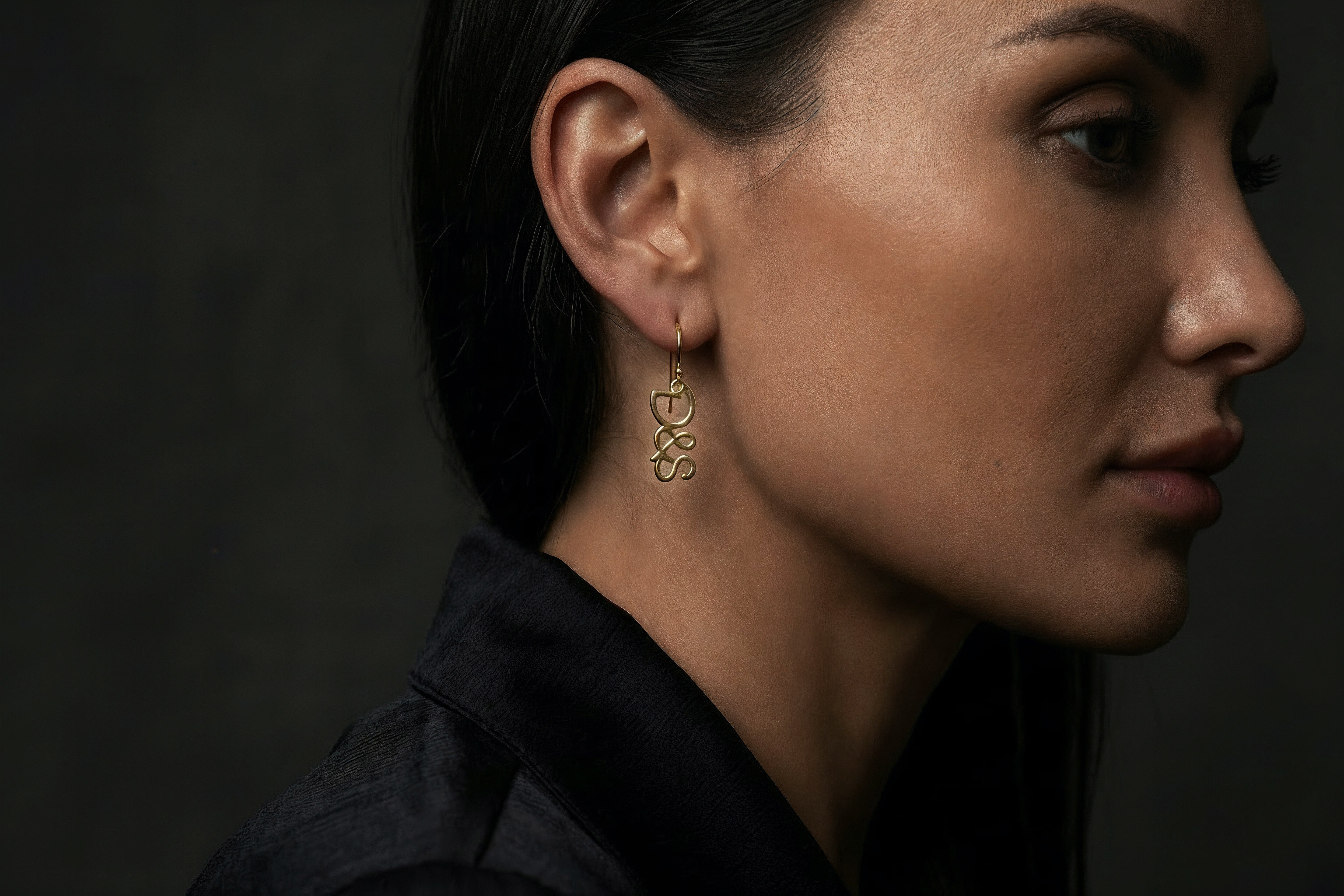 Couples Initials Dangle Earrings