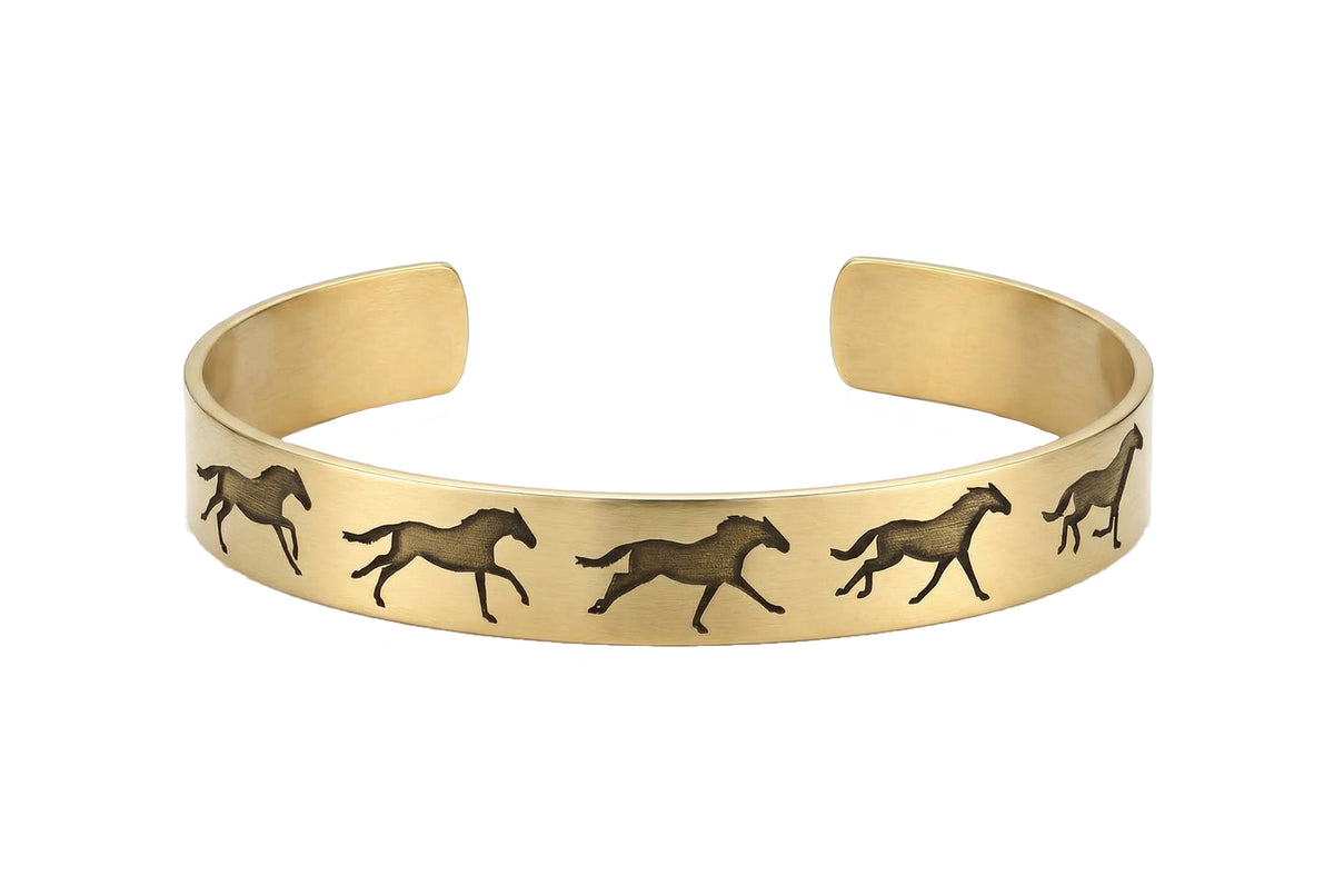 Horses Open Cuff Bracelet