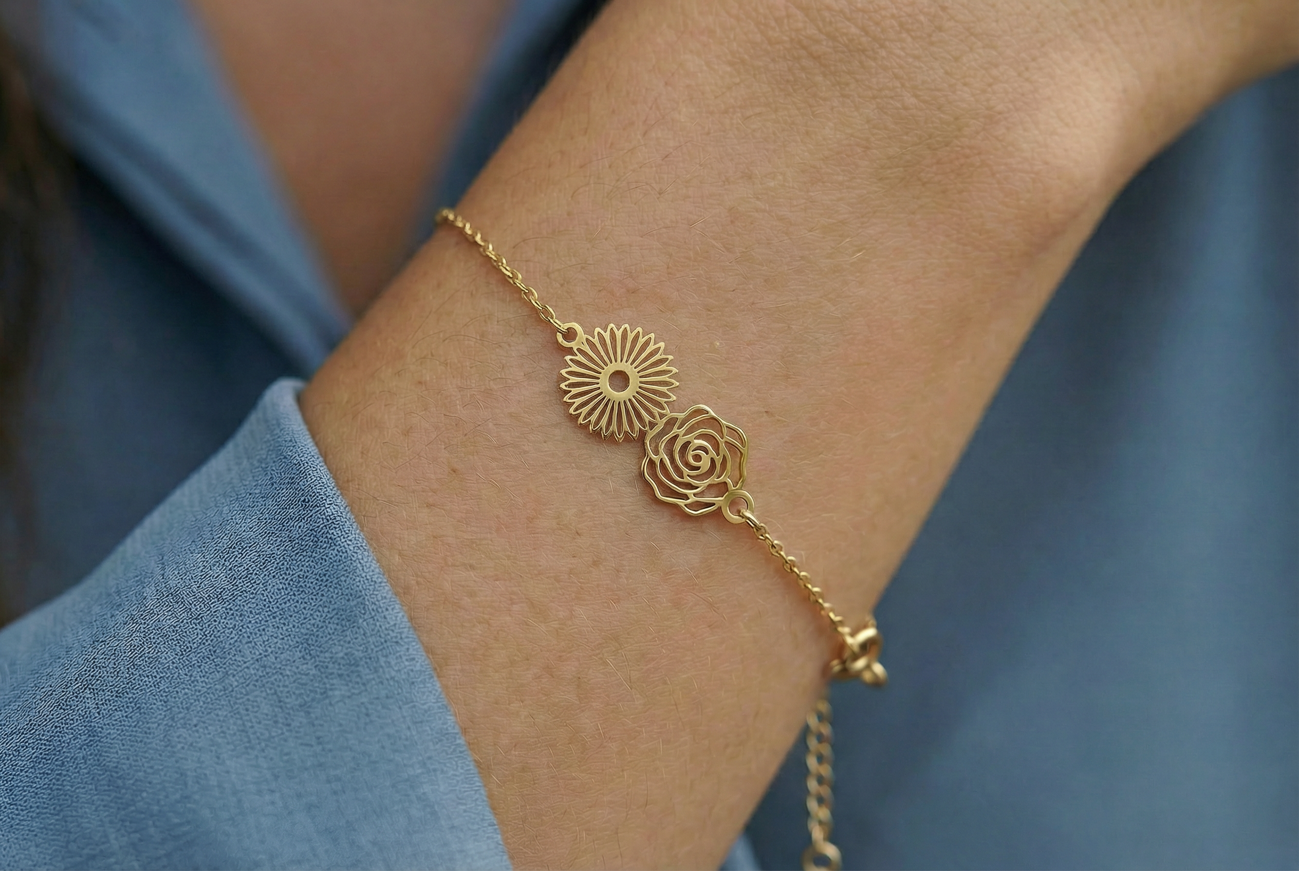 Double Birth Flower Bracelet