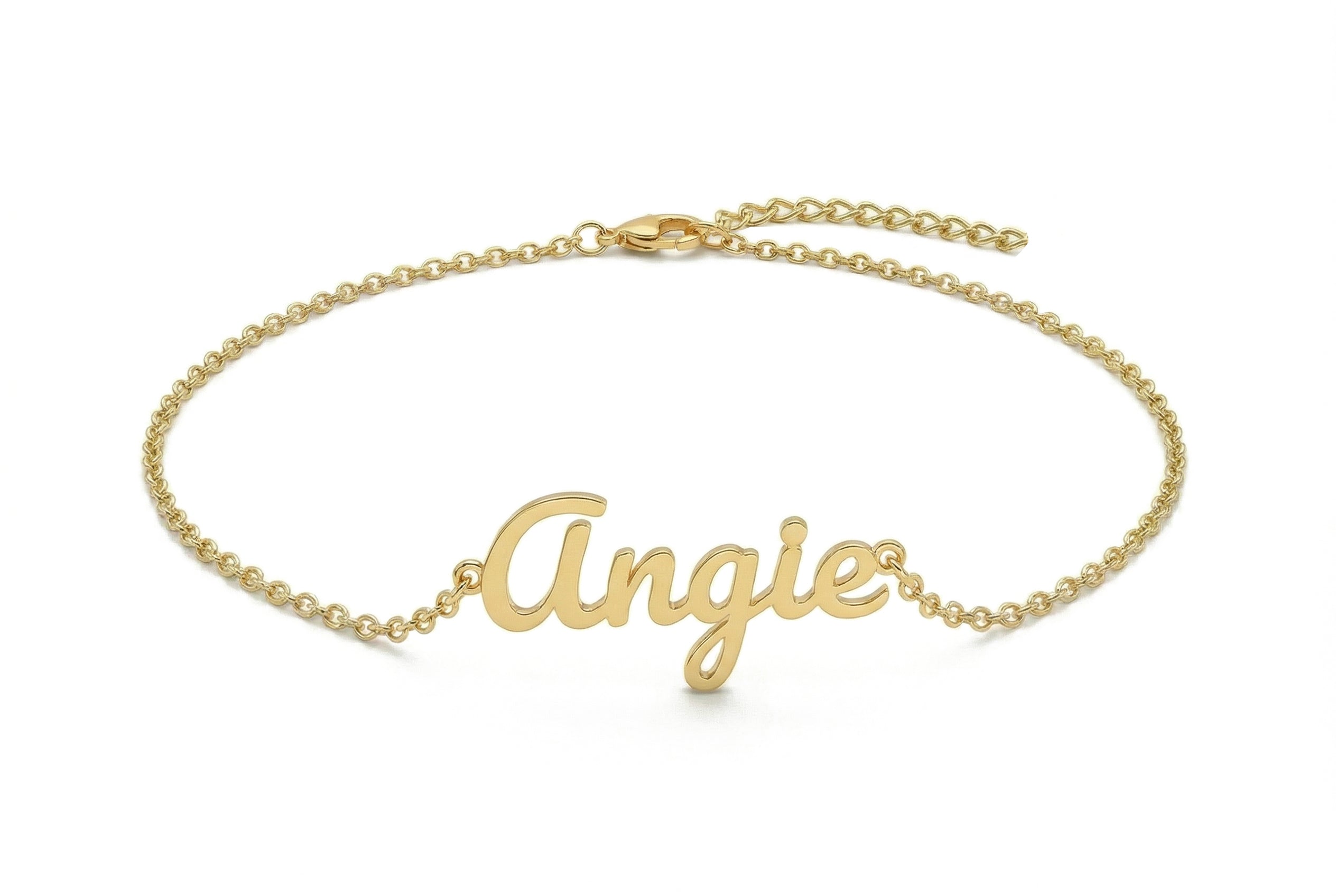 18k Gold Name Anklet