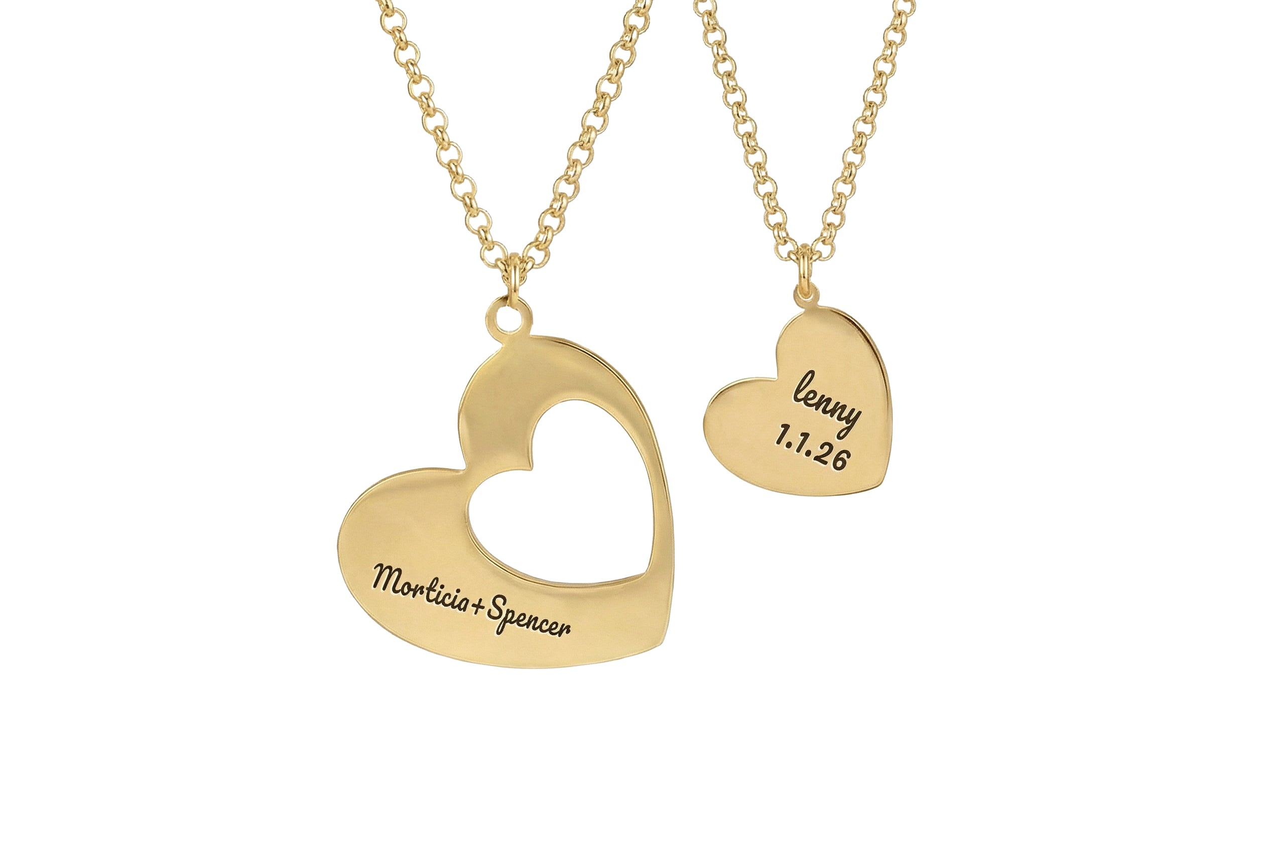 Set Heart Silhouette Necklaces