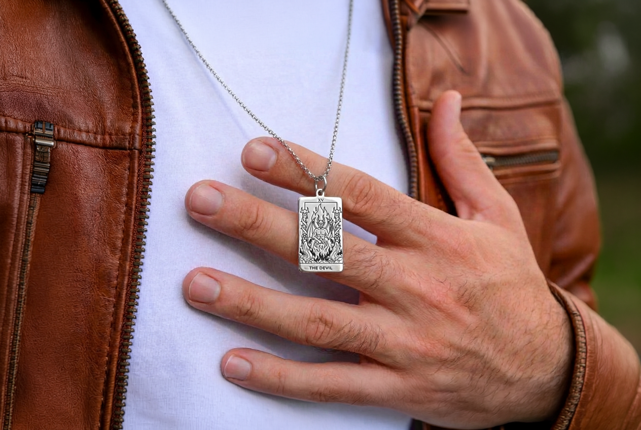 The Devil Tarot Card Necklace