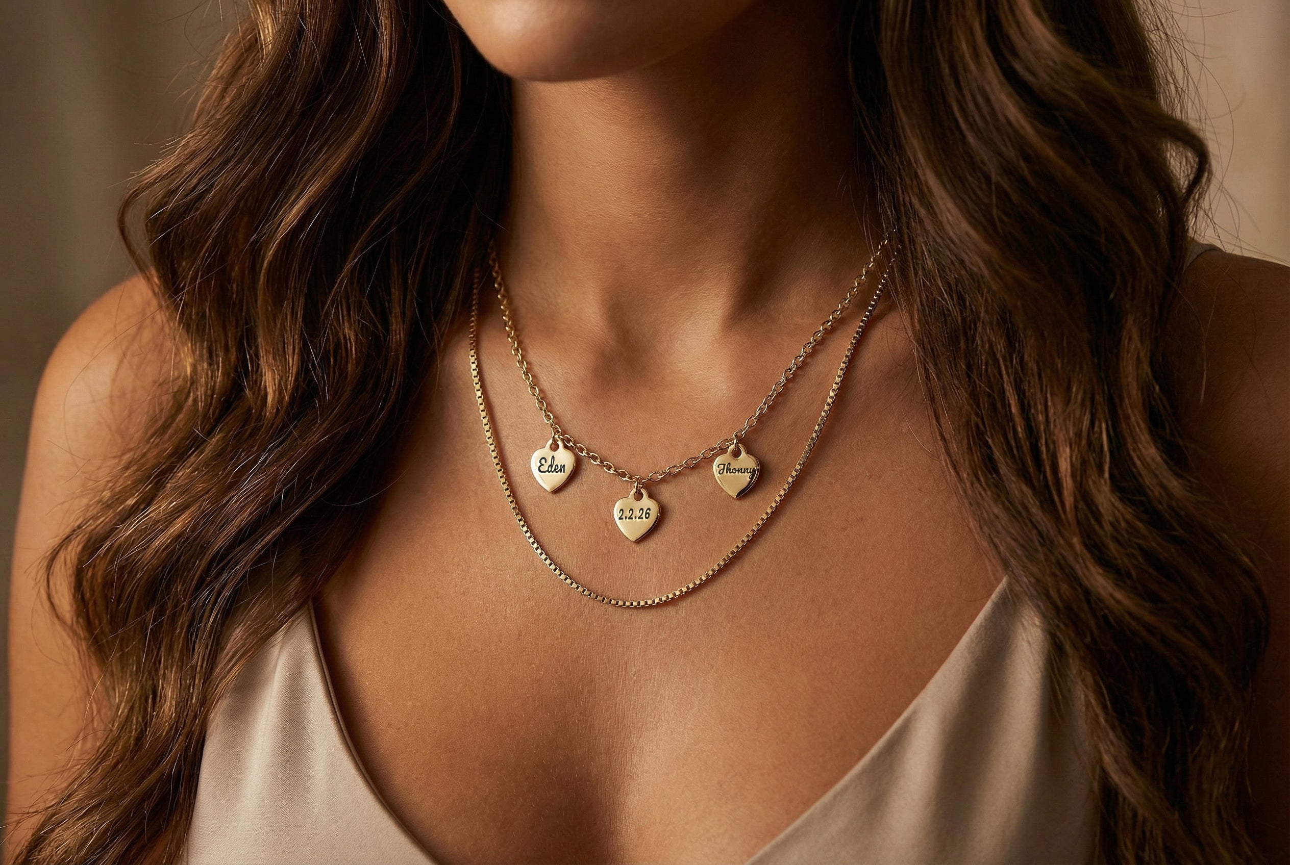 Personalized Hearts Necklace