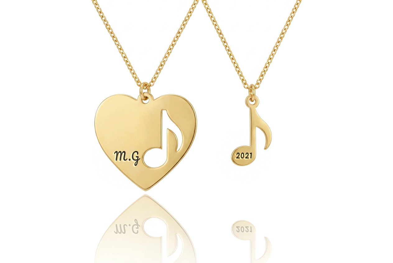 Music Note Necklace Set