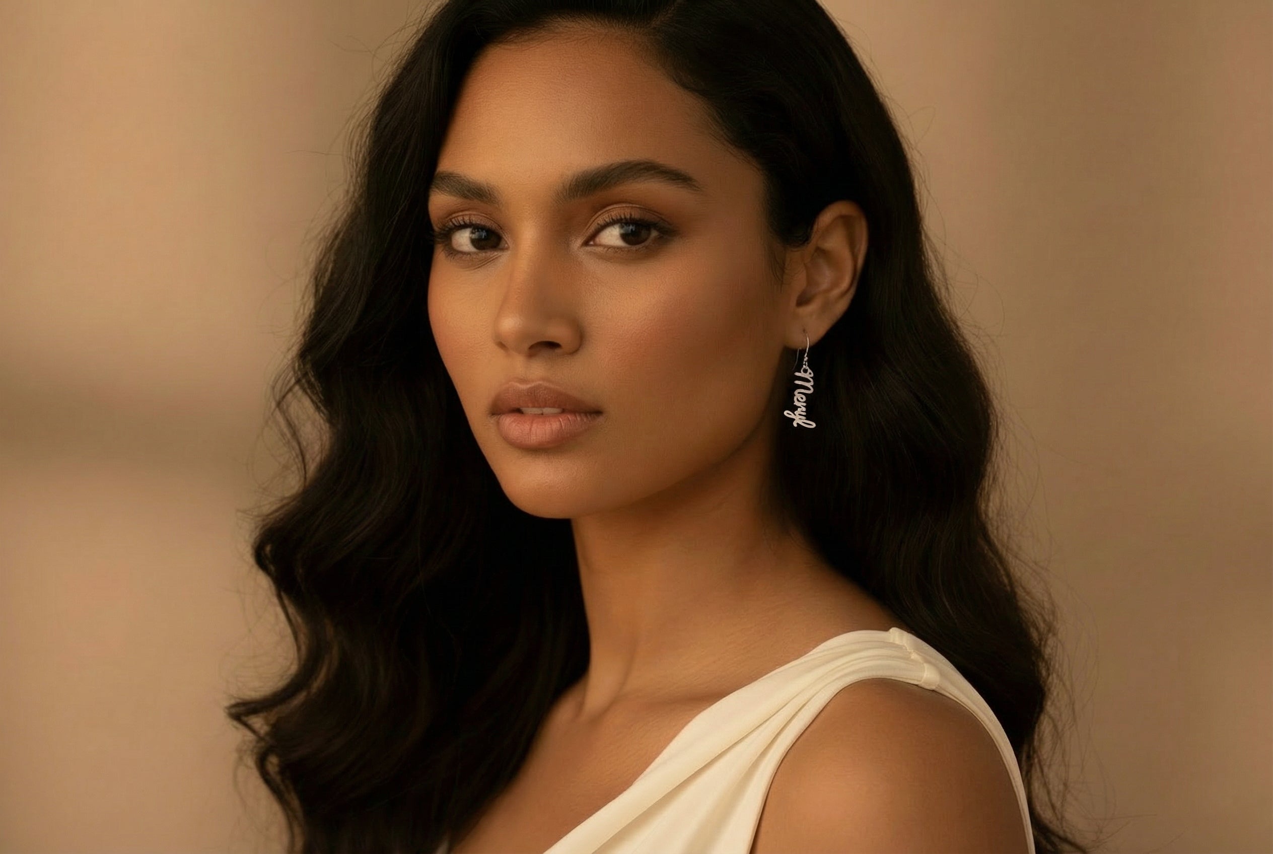 Silver Name Earrings