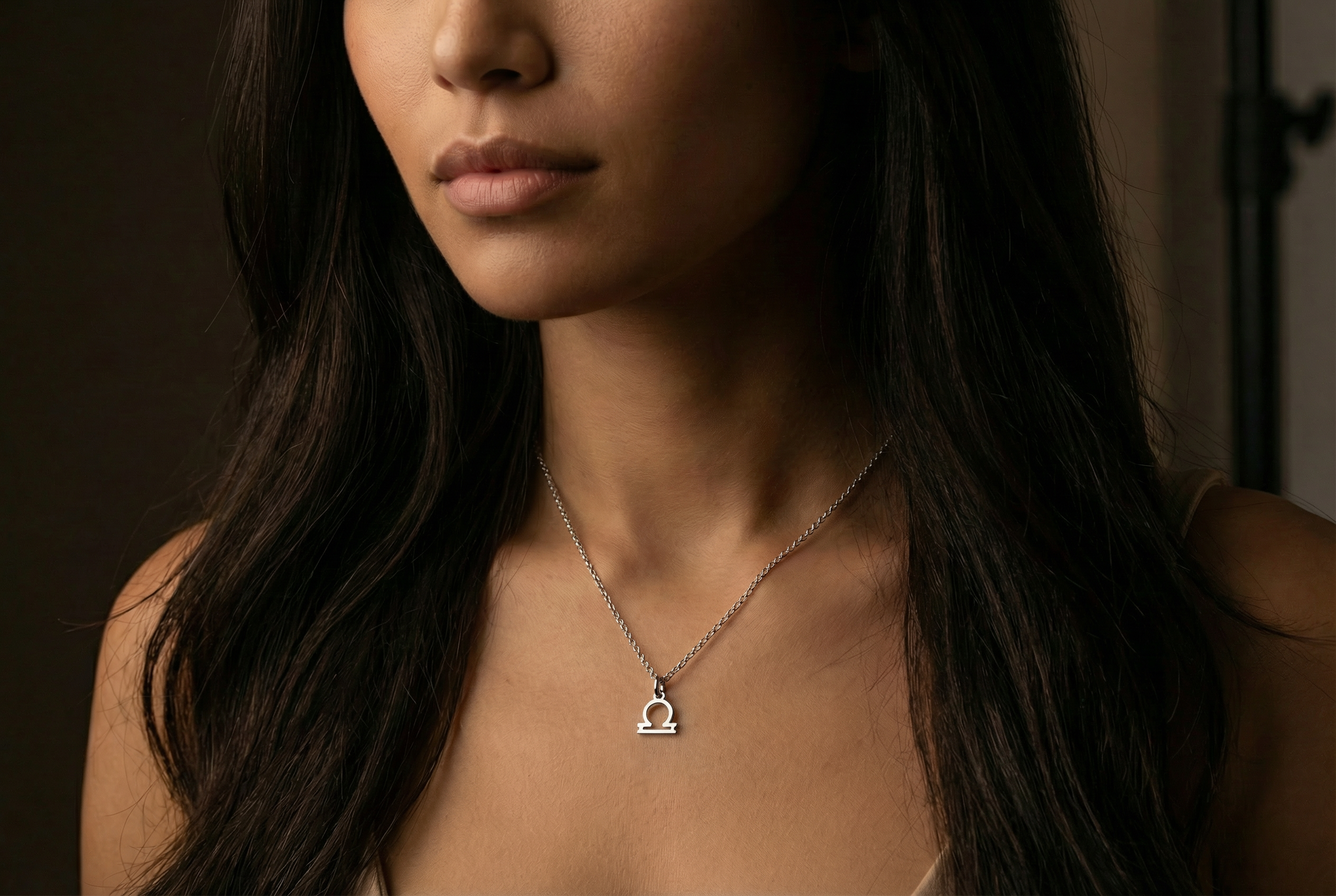 Gold Libra Zodiac Necklace