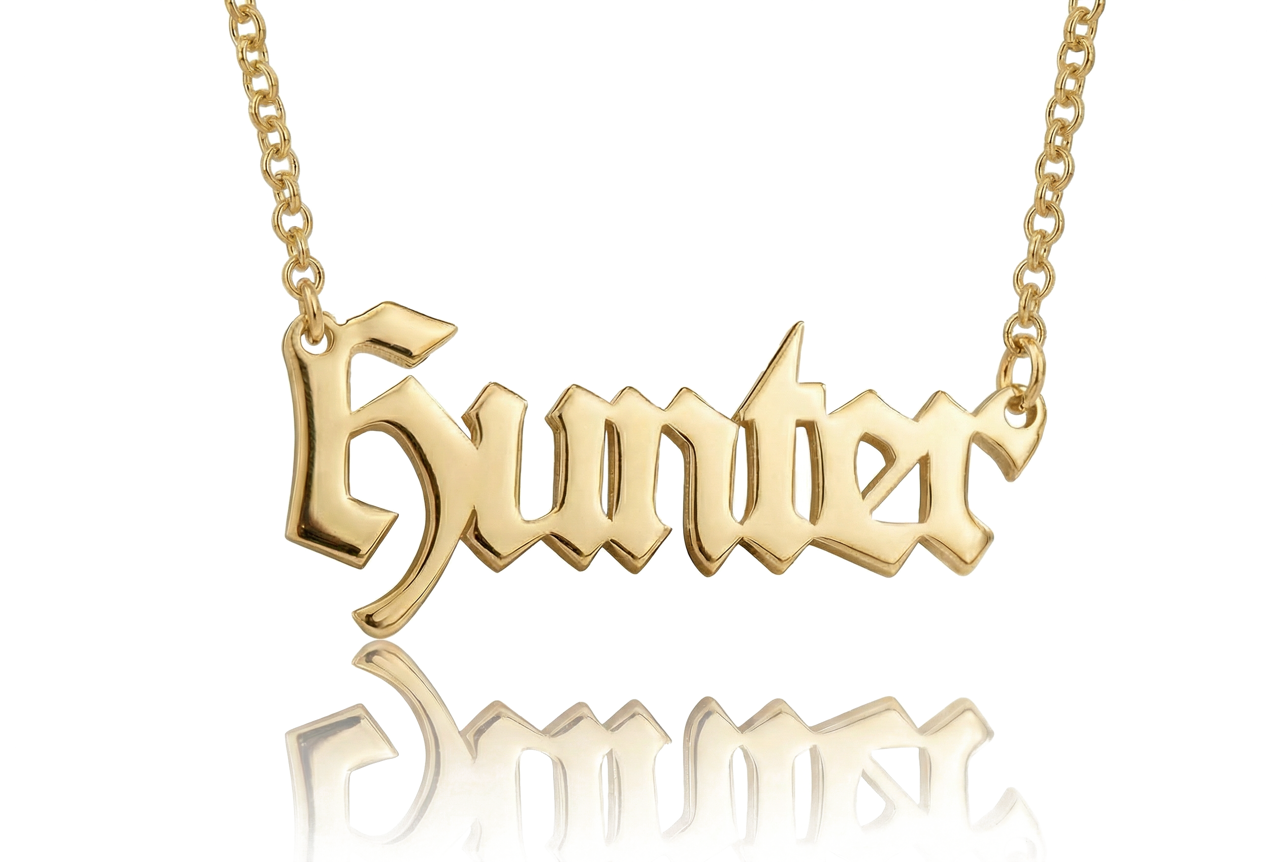Bold Gothic Letters Necklace