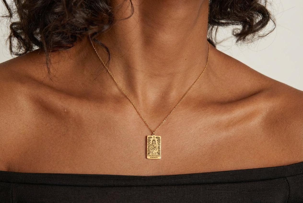 Strength Tarot Card Necklace