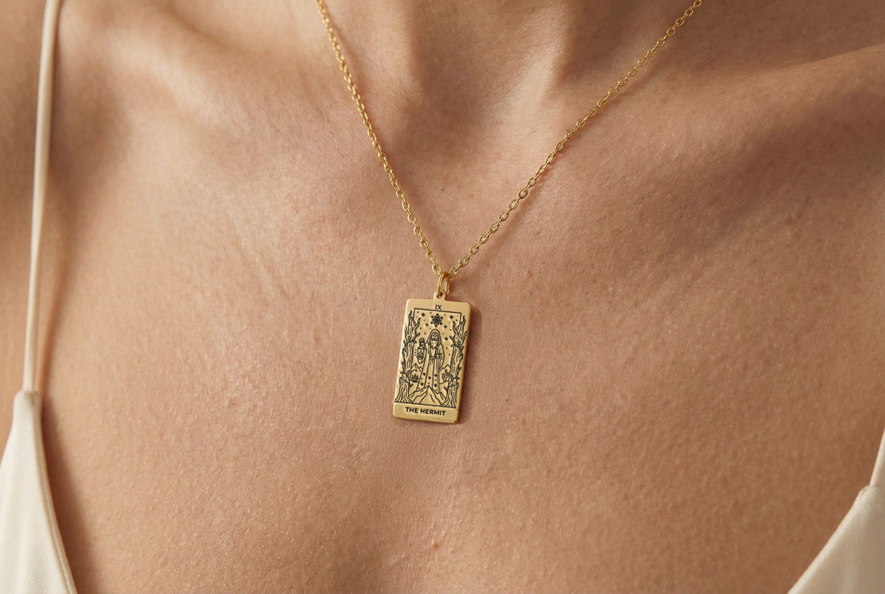 The Hermit Tarot Card Necklace
