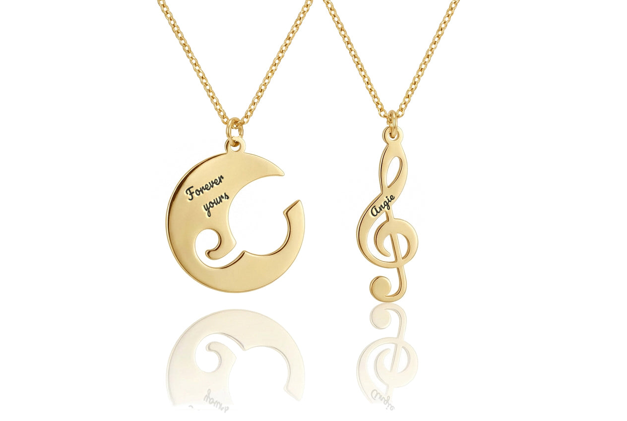 Set Of Music Note Necklaces