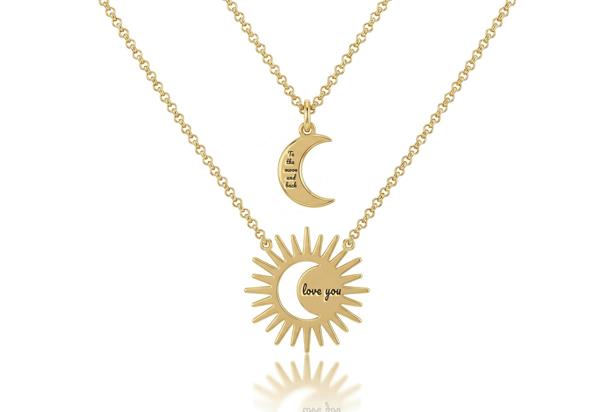 Set Sun and Moon Necklace