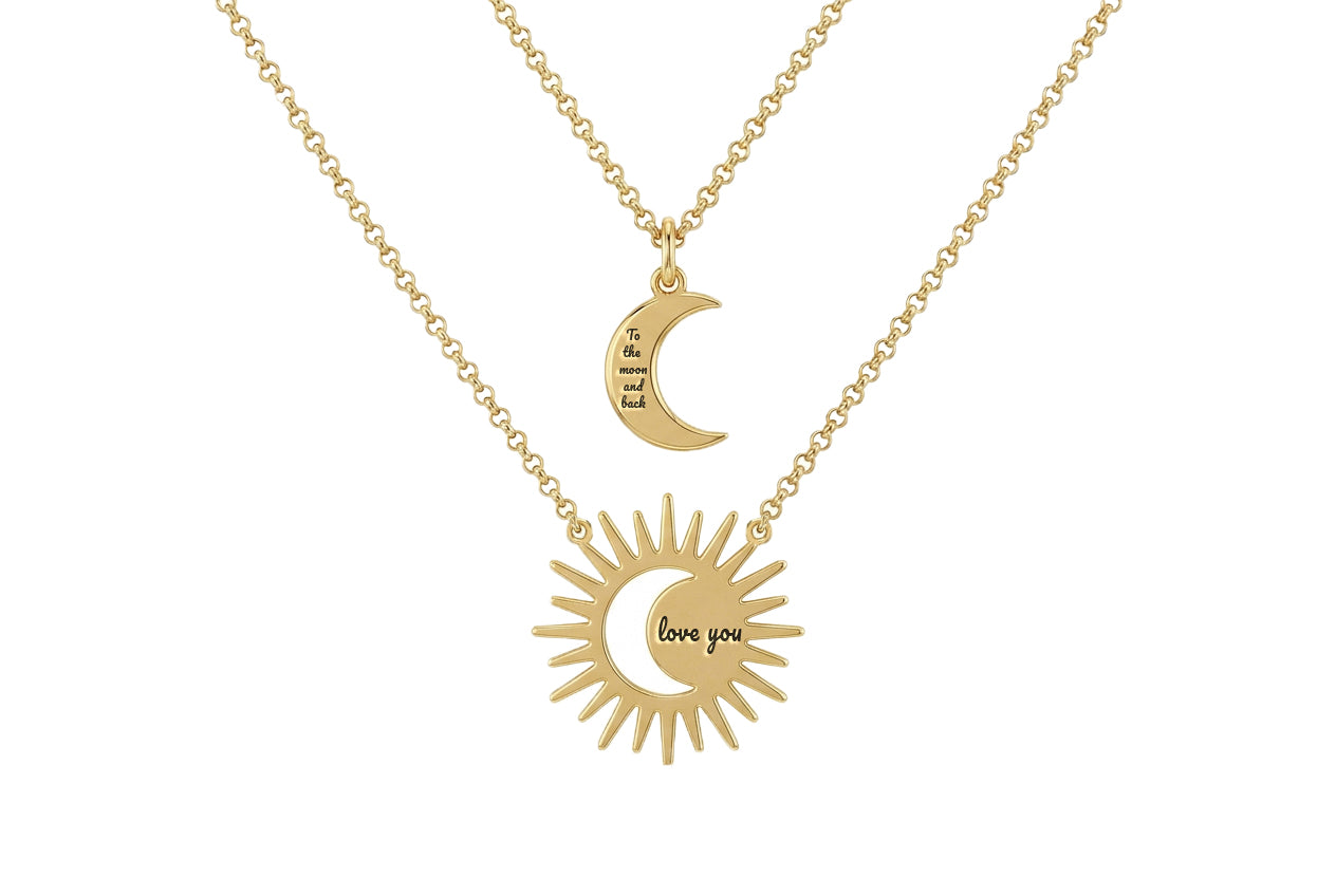 Set Sun and Moon Necklace