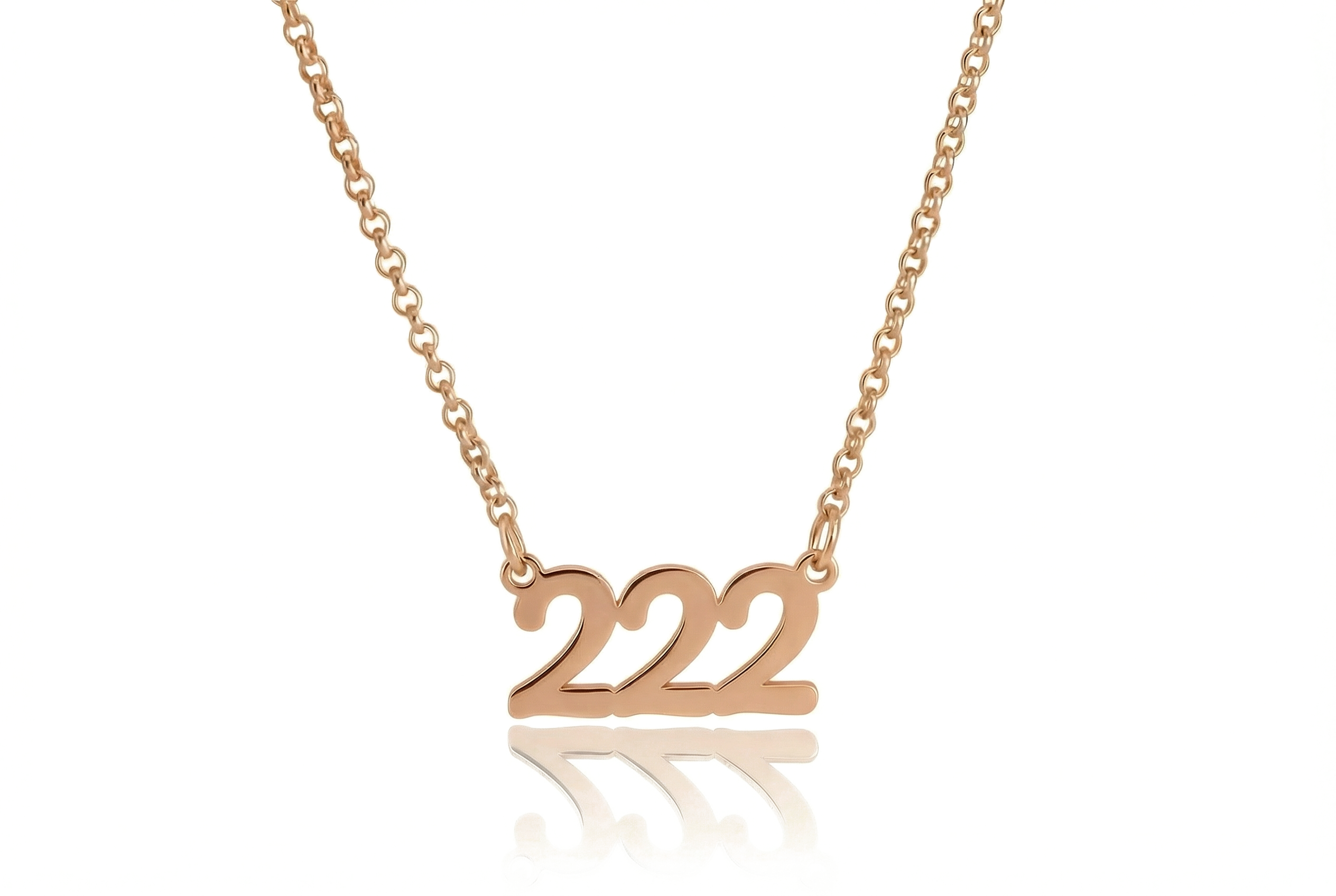 14k Rose Gold Number Necklace