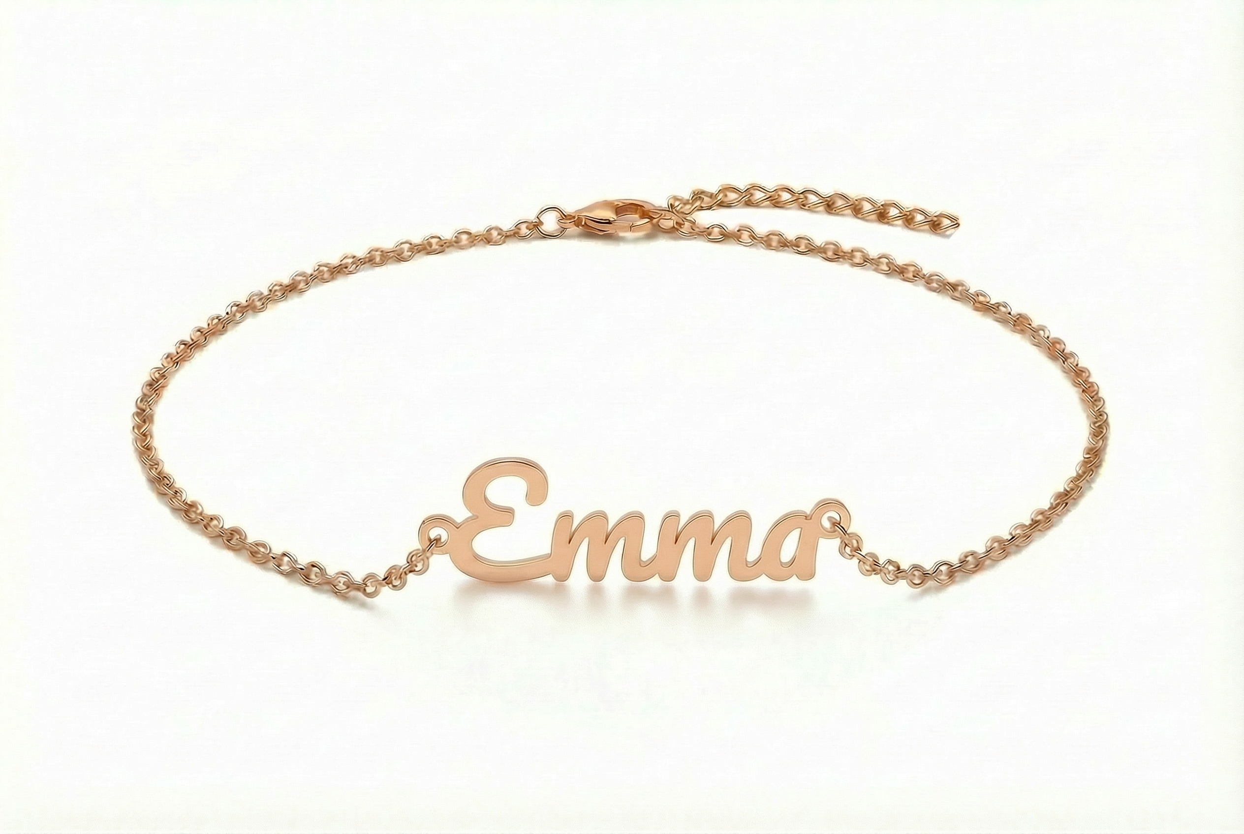 Delicate Script Name Anklet