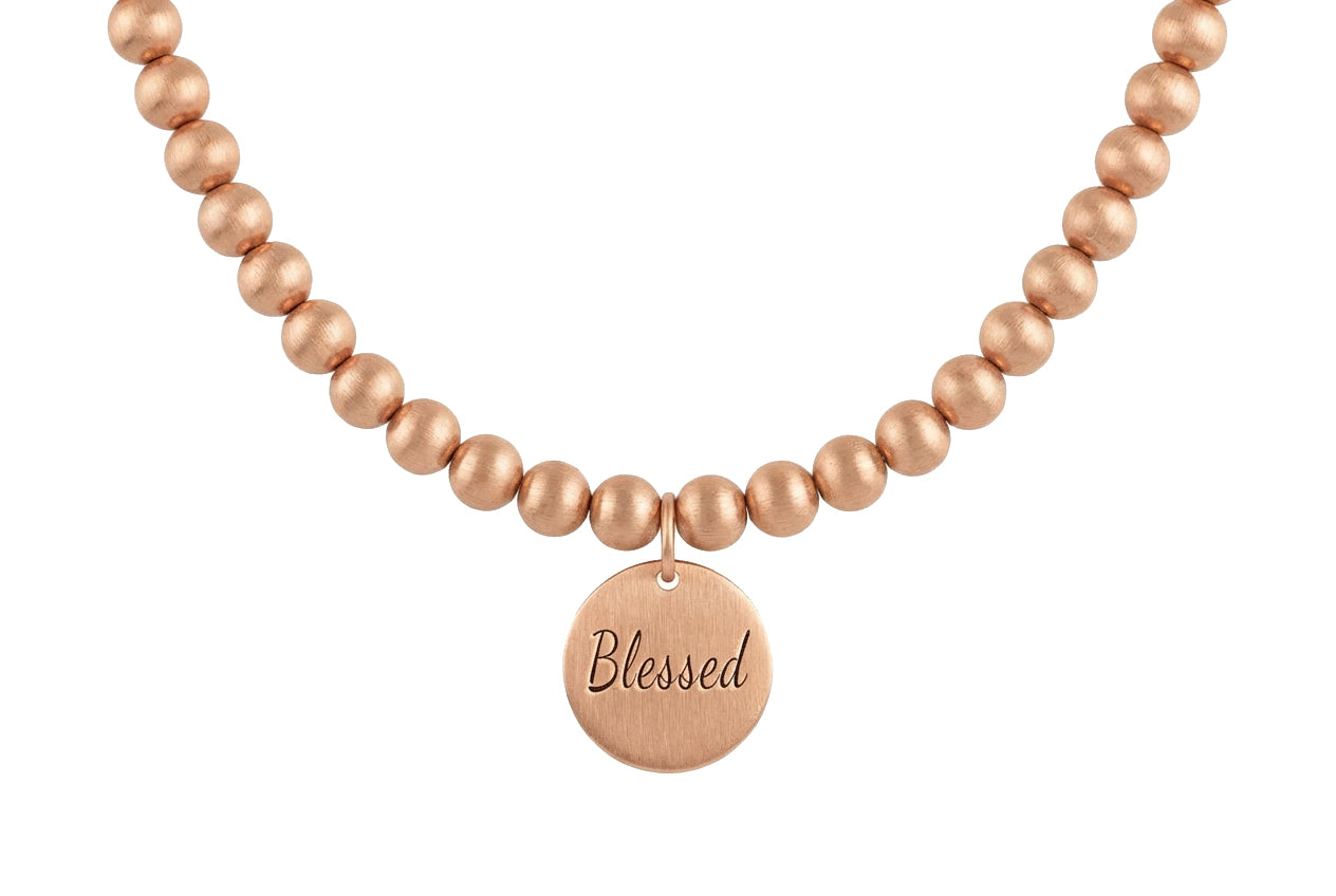 8mm Brushed Bead Necklace