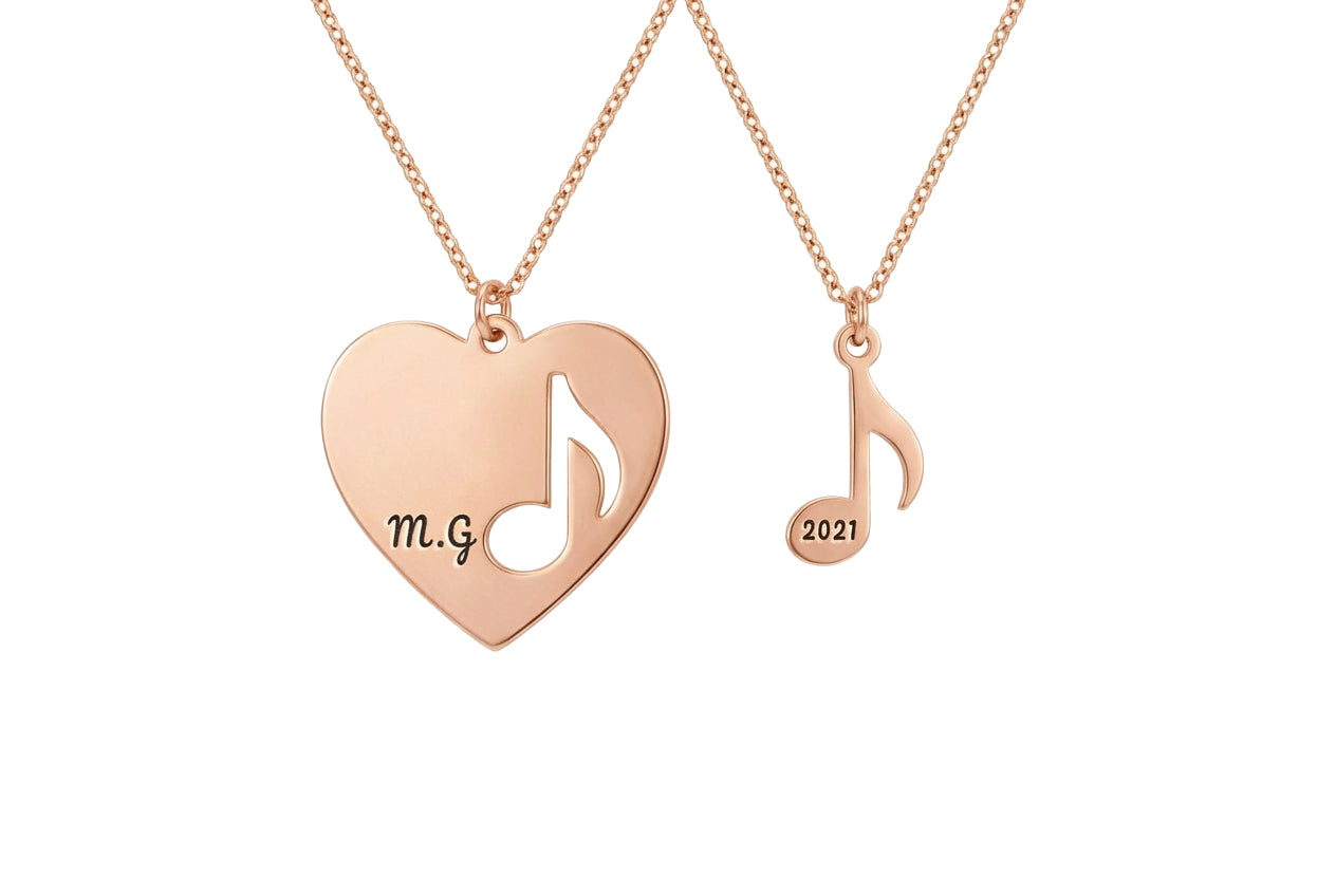 Music Note Necklace Set