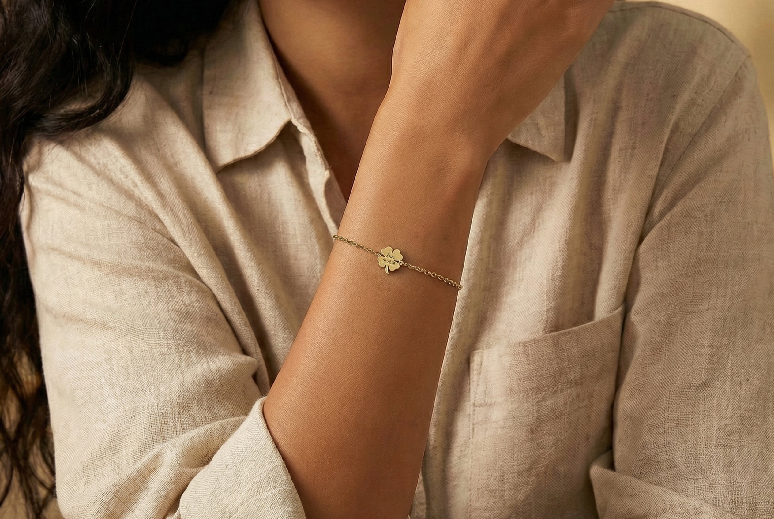 Personalized Clover Bracelet