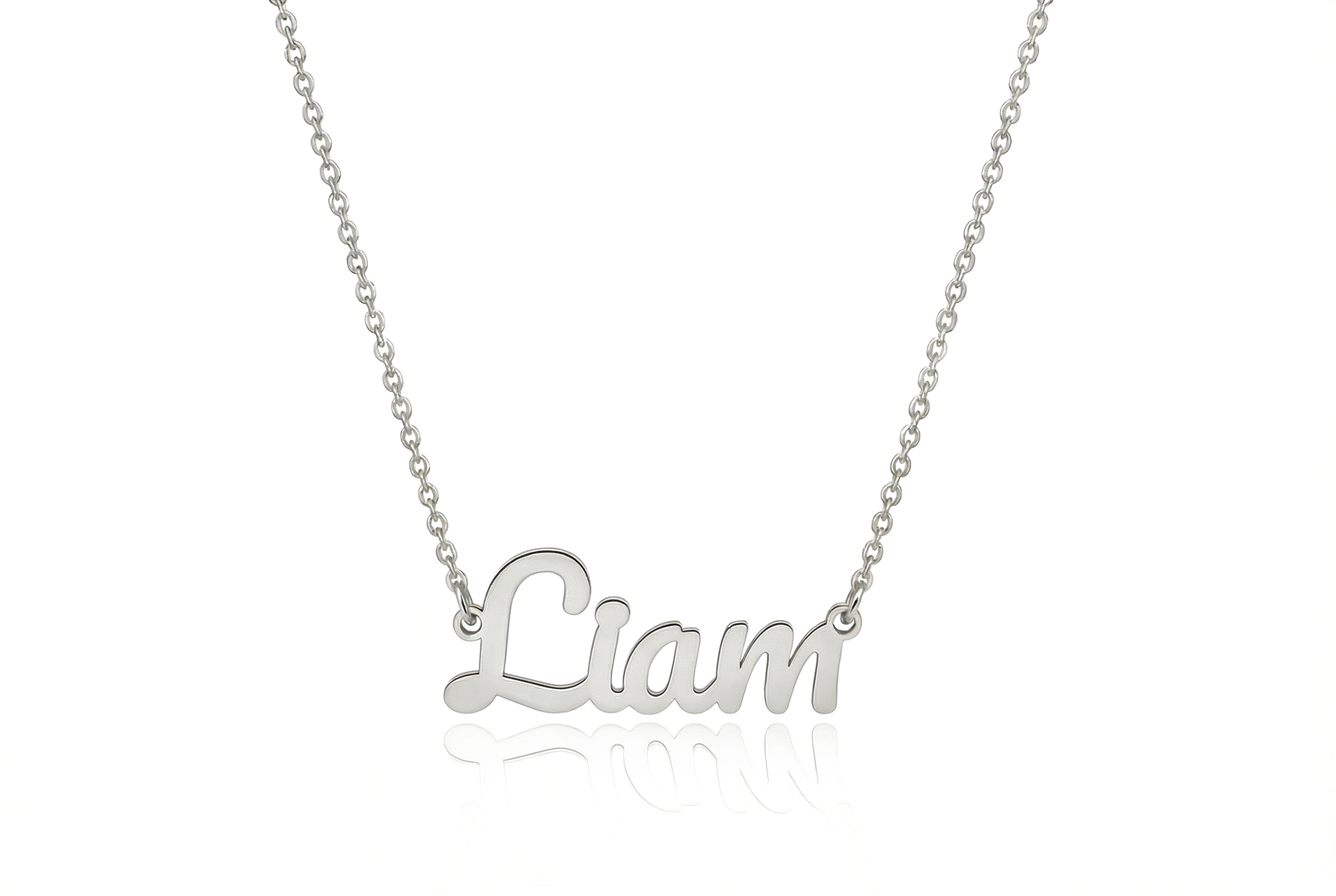 Men Silver Name Necklace