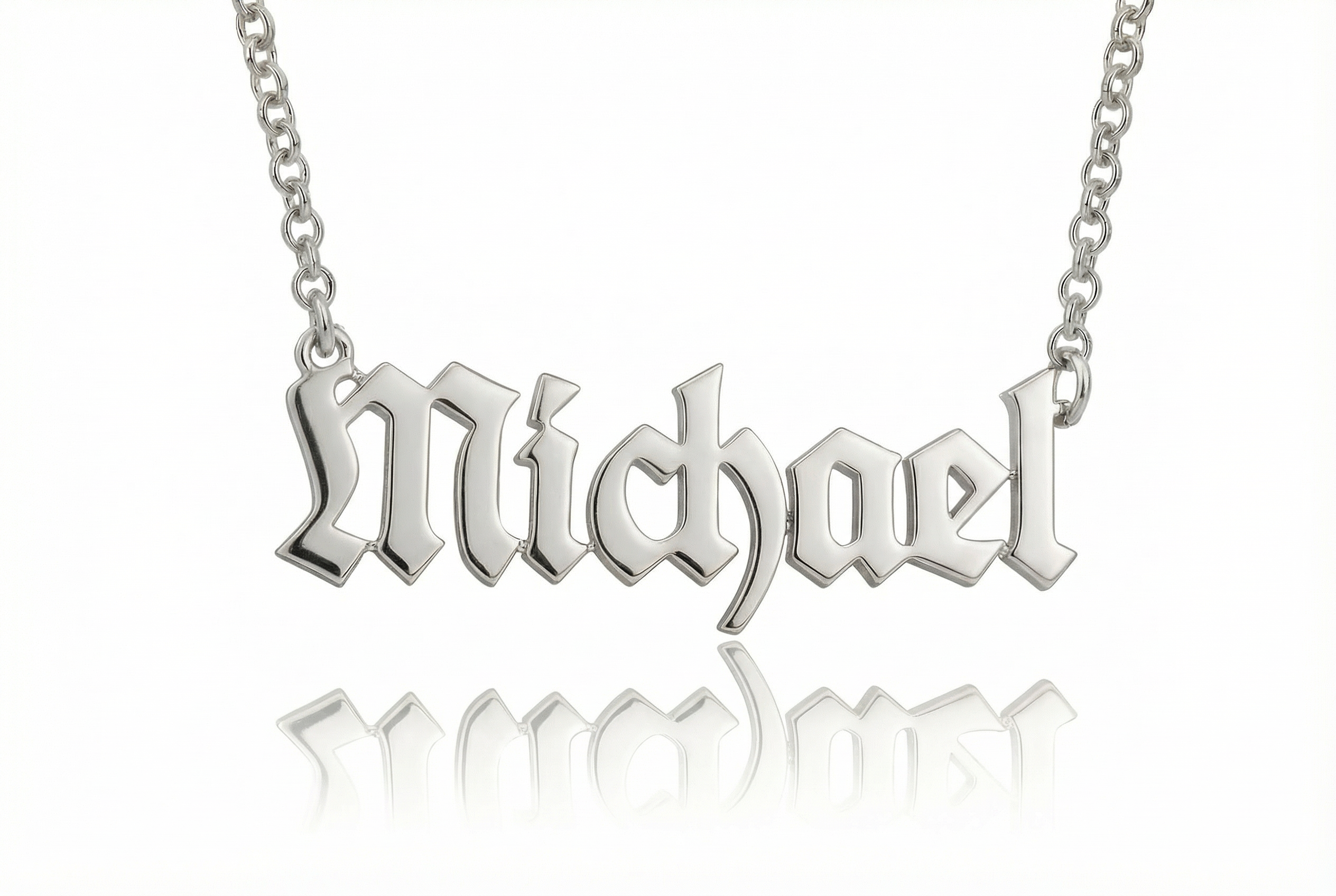 Gothic Script Name Necklace