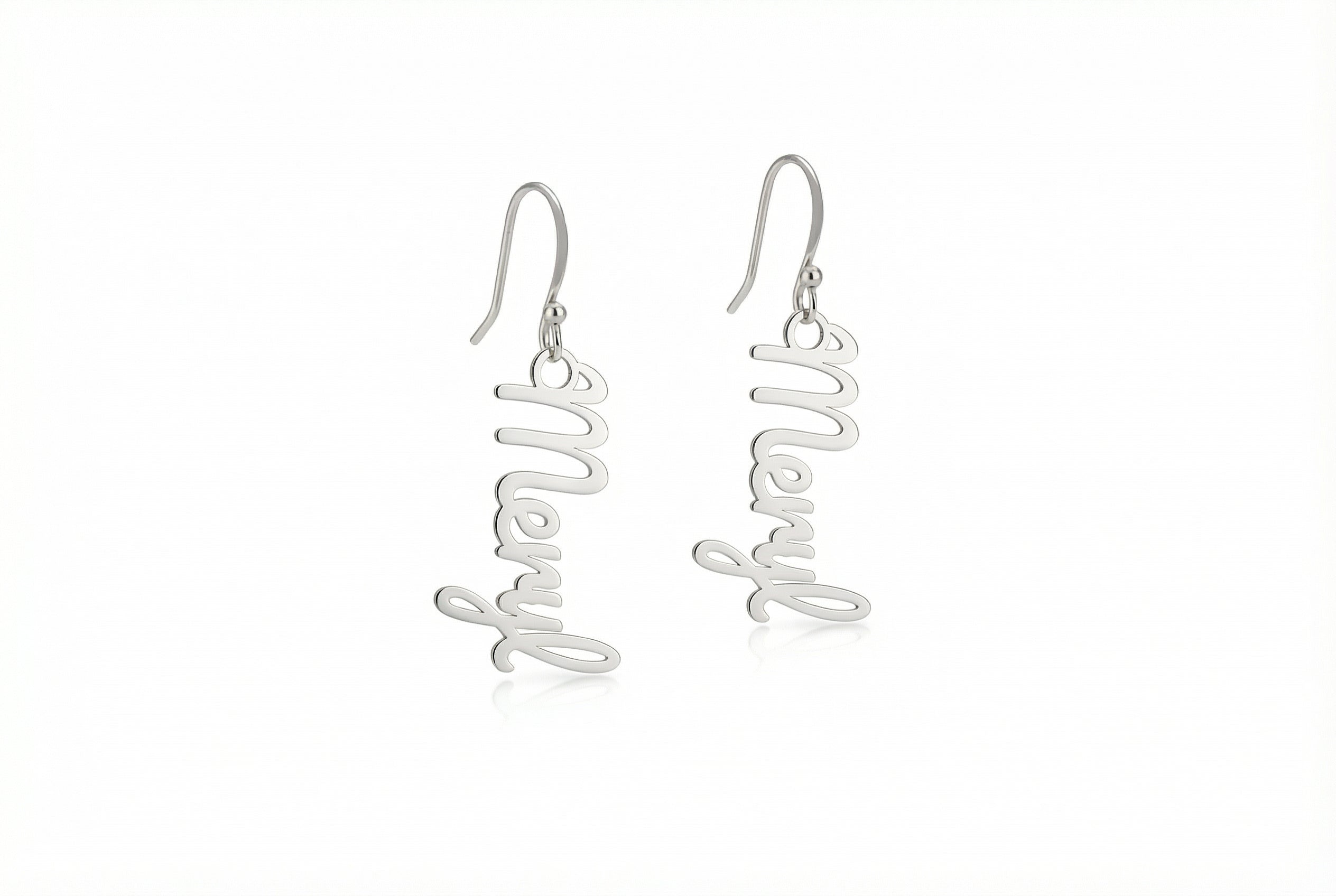Silver Name Earrings