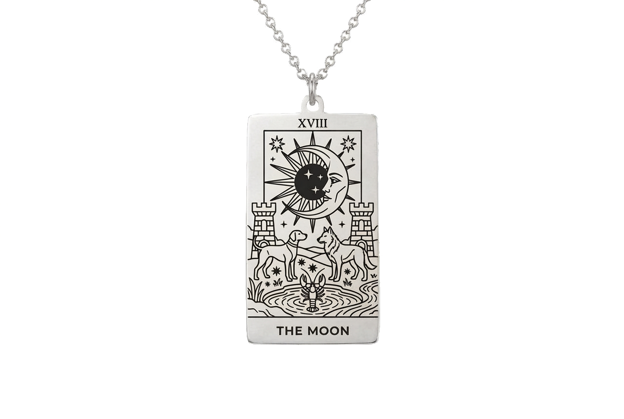 The Moon Tarot Card Necklace
