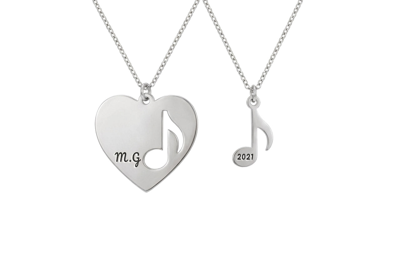 Music Note Necklace Set