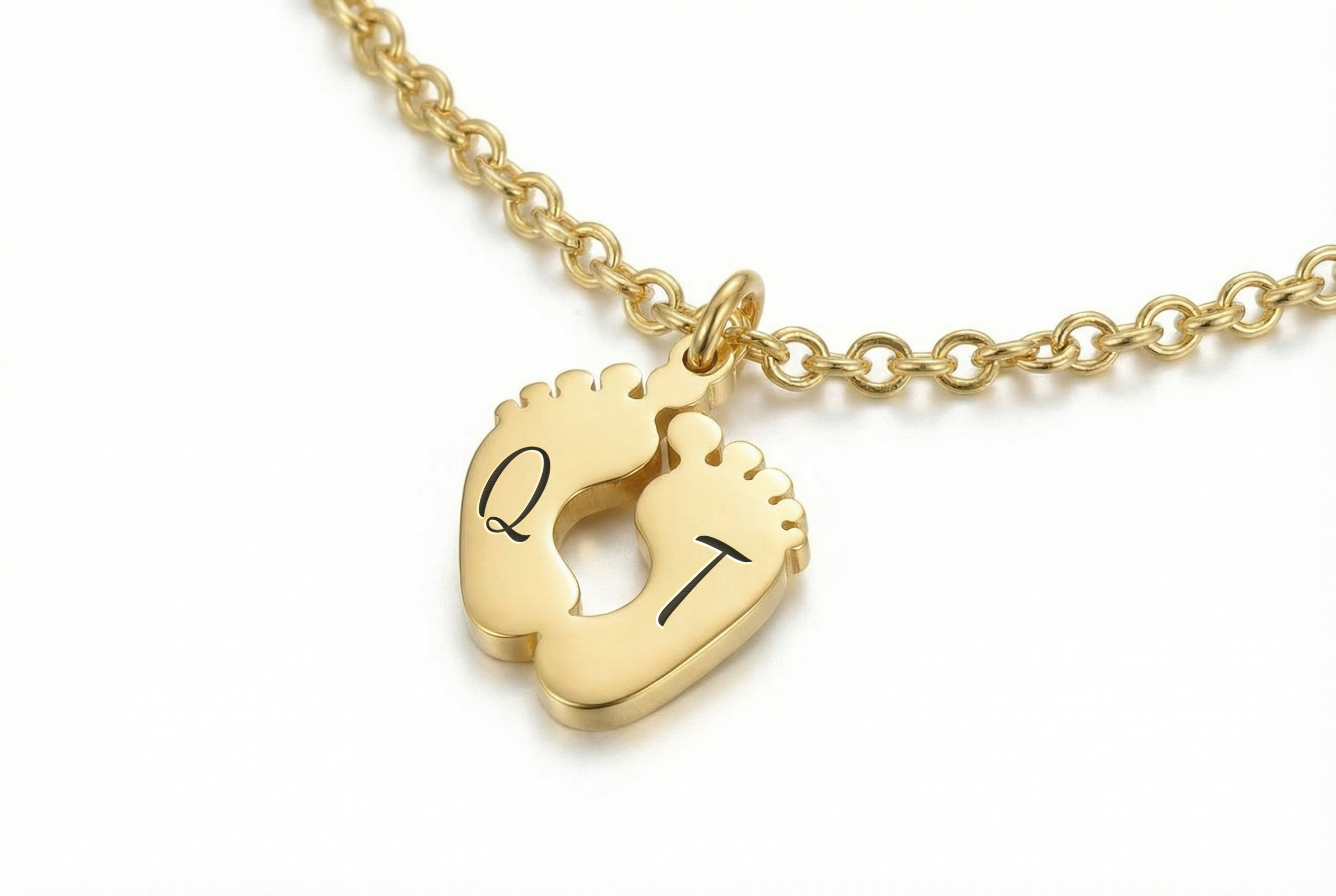 Newborn Footprint Pendant Necklace