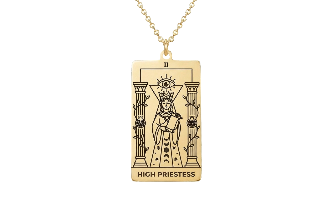 The High Priestess Tarot Card Necklace
