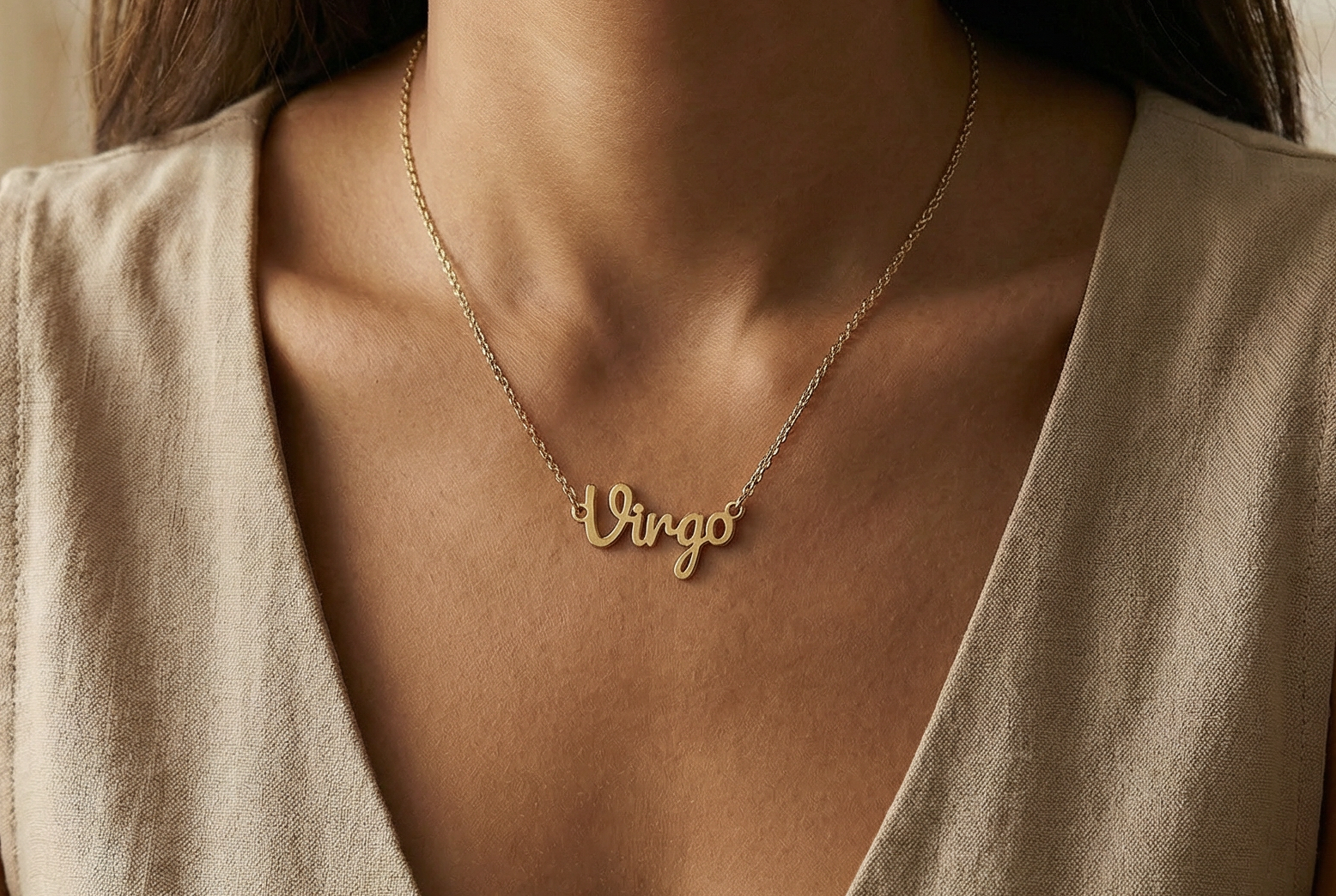 Virgo Zodiac Name Necklace