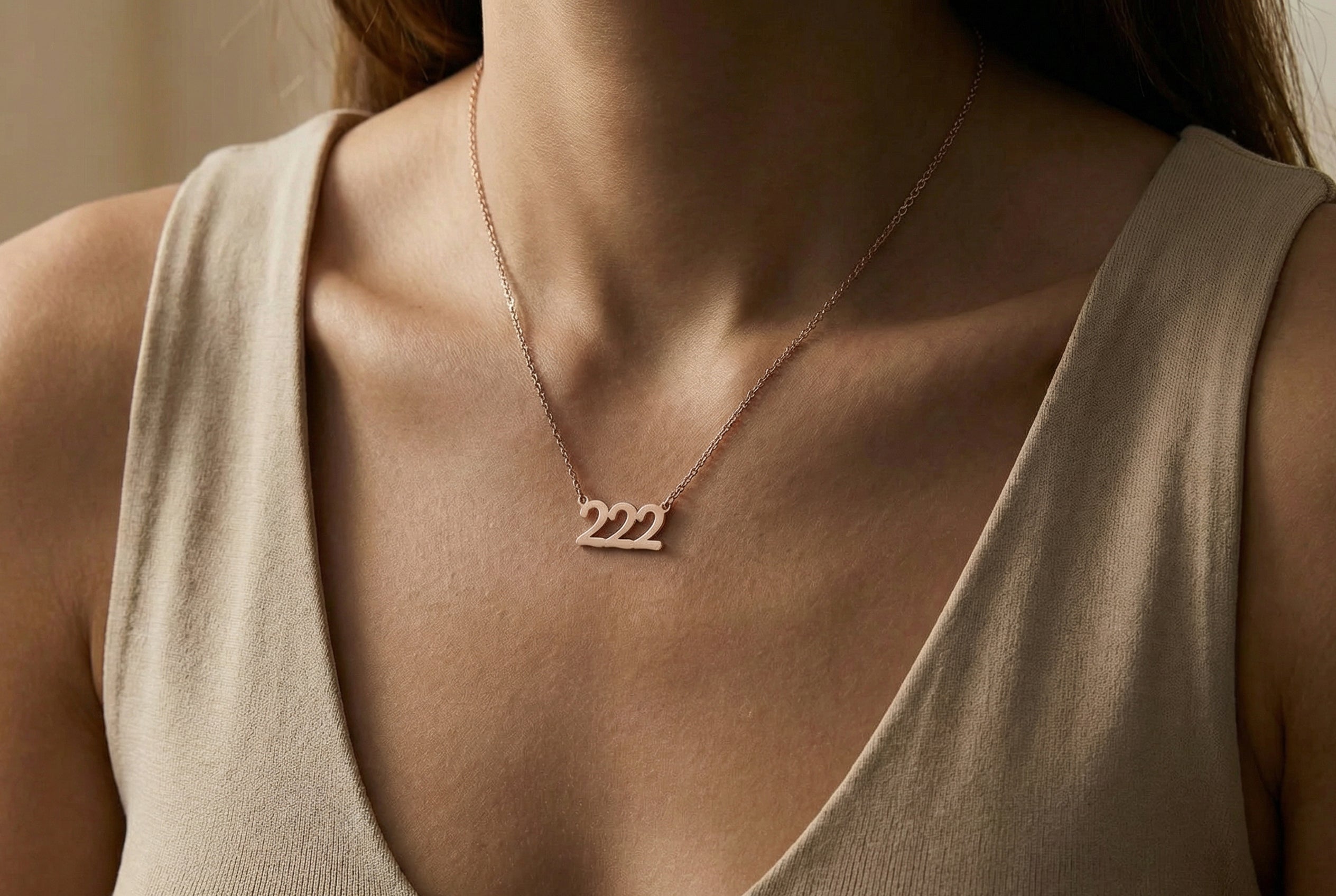 14k Rose Gold Number Necklace