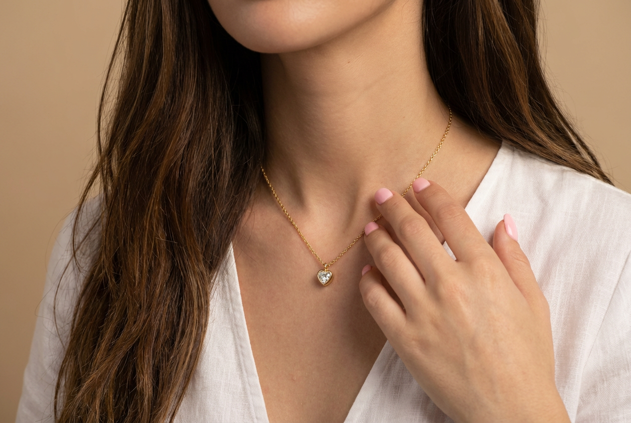 Heart Bezel Necklace
