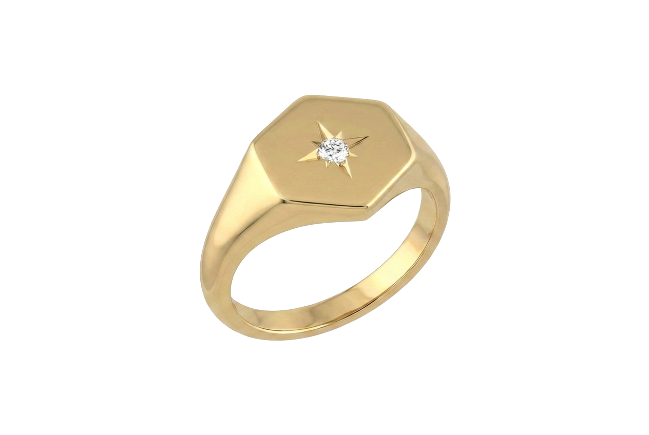 Hexagon Signet Ring