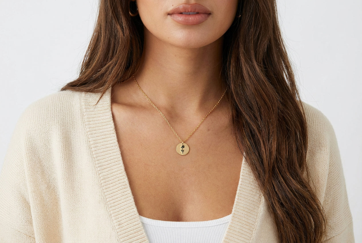 Flower Engraved Pendant