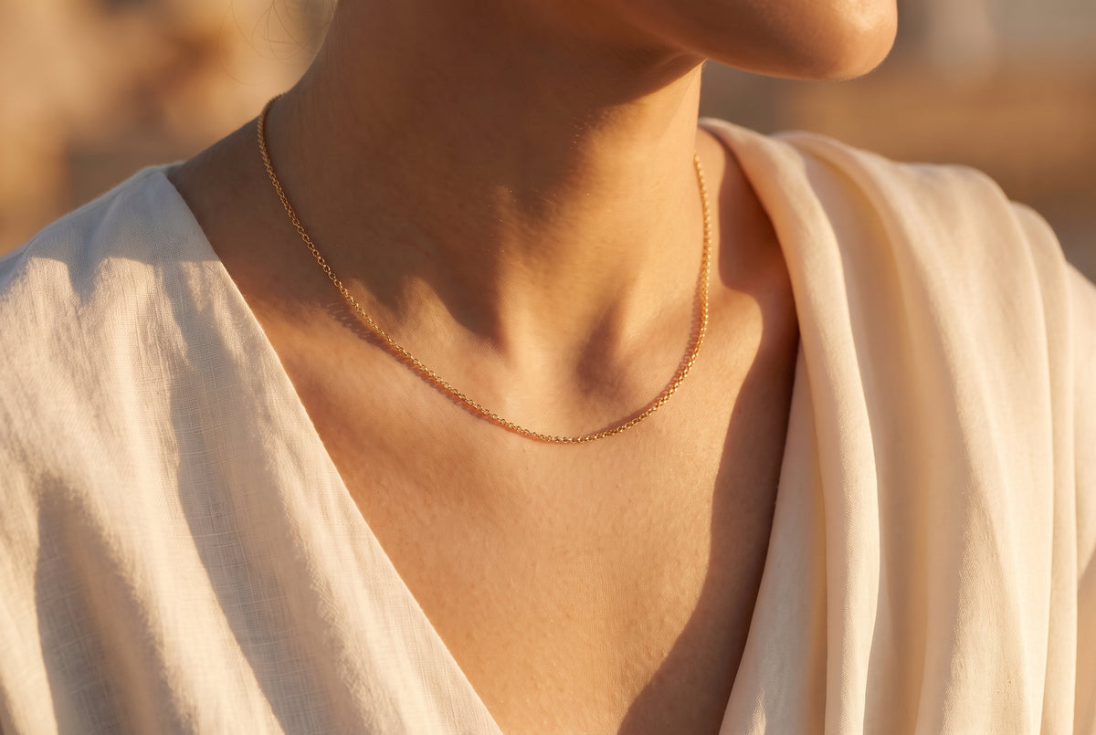 Thin Gold Rolo Chain