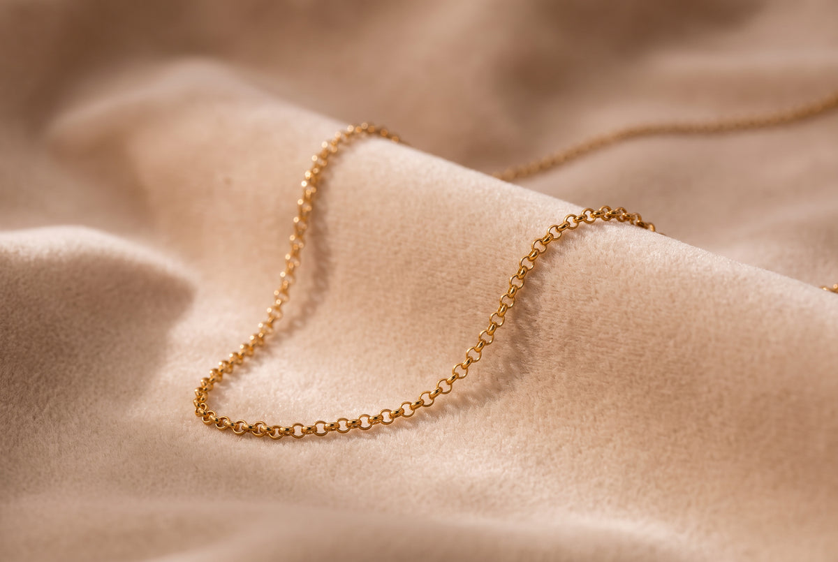 14K Gold Rolo Chain Necklace