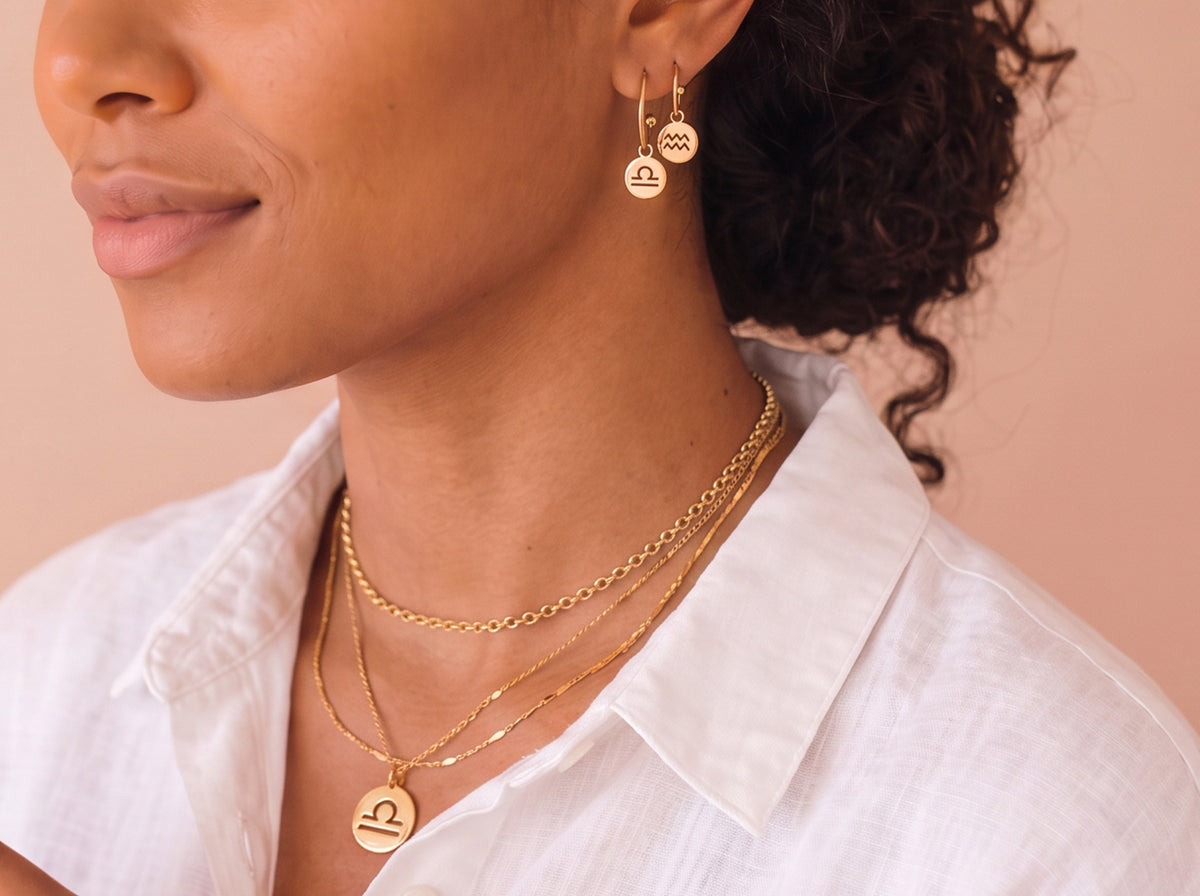 Libra Zodiac Earrings
