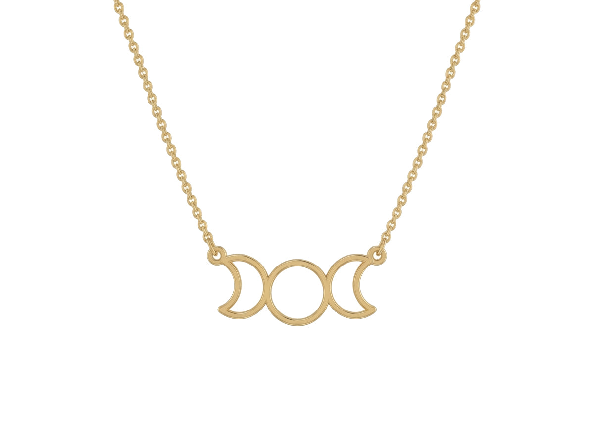 Triple Moon Goddess Necklace