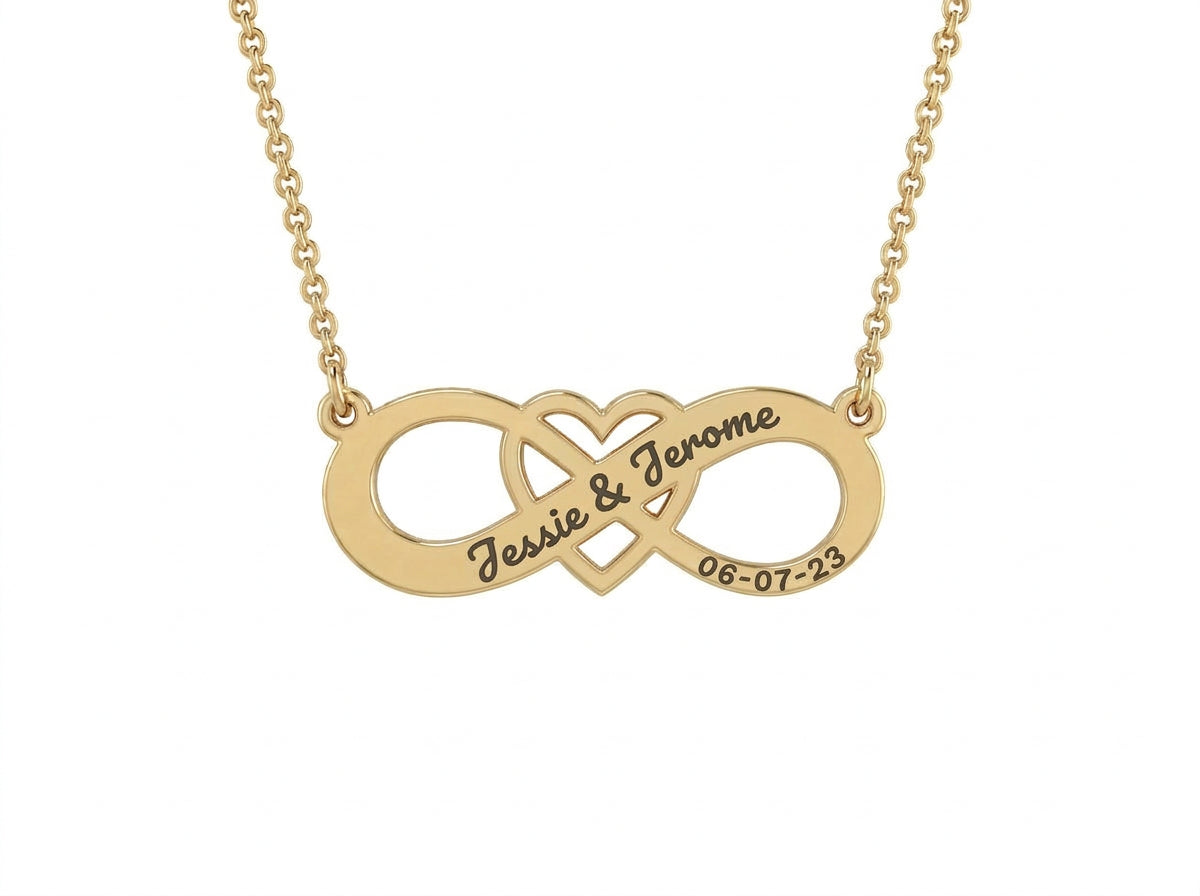 Personalized Infinity Heart Necklace