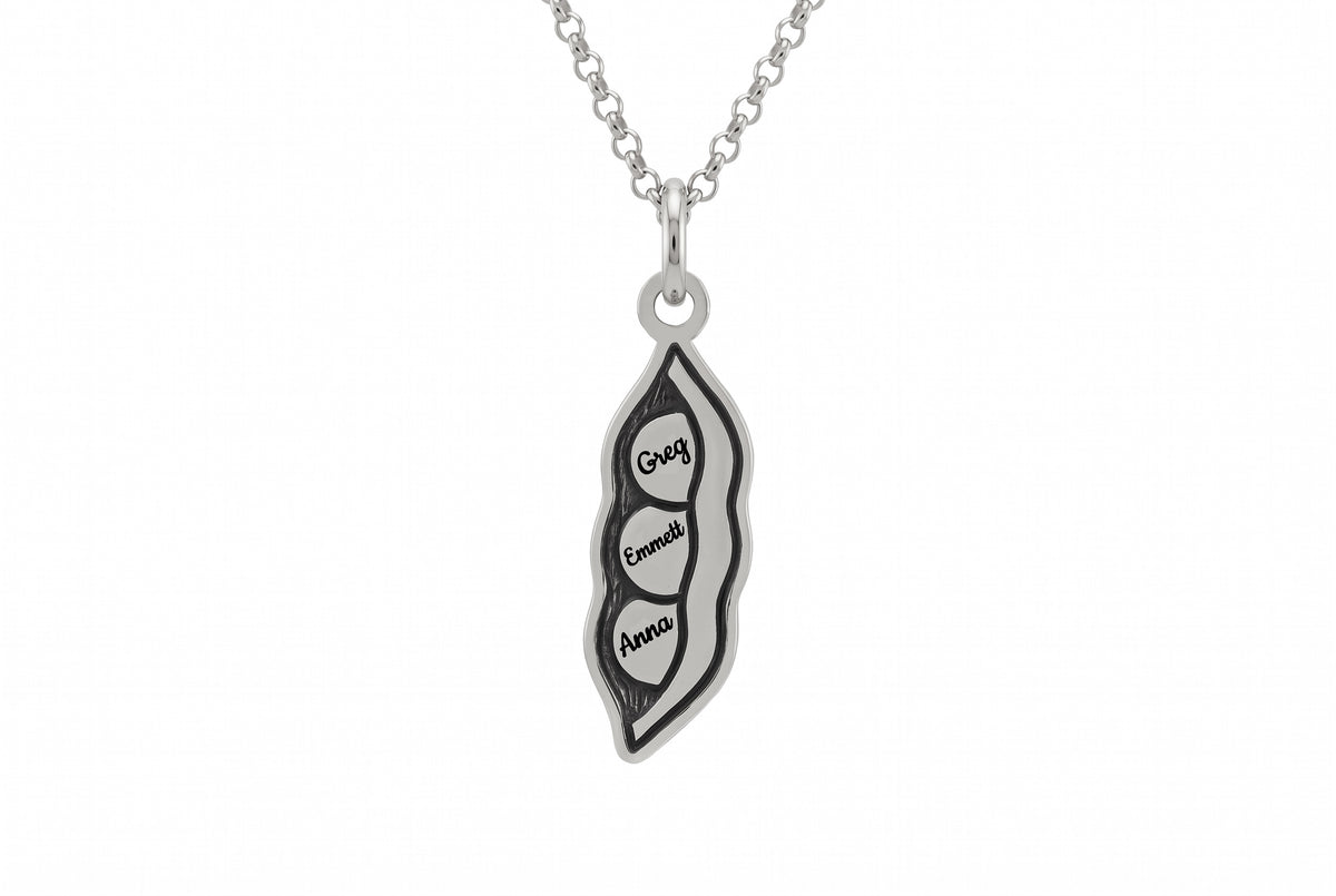 Custom Family Pea Pod Necklace