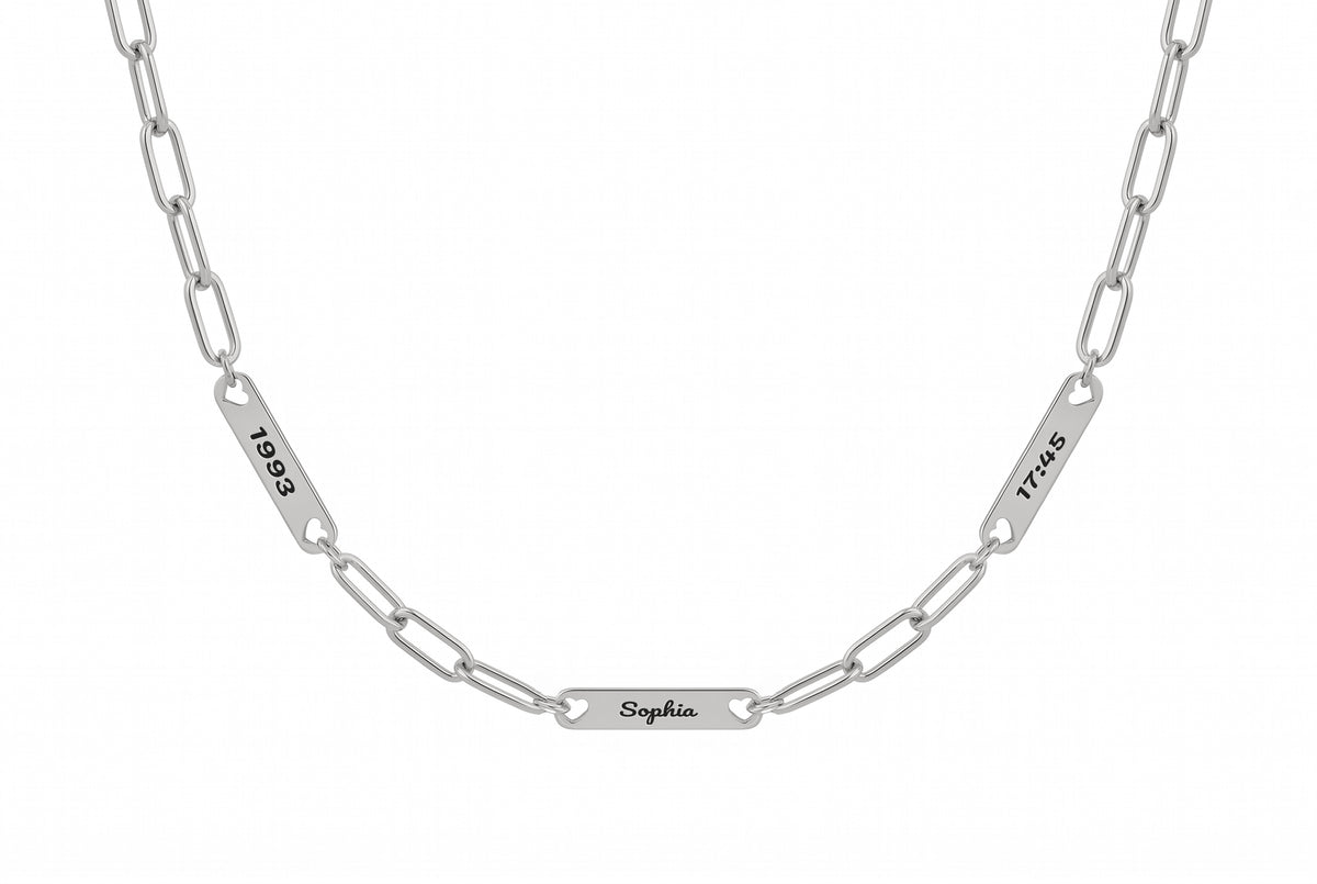 Multiple Engraved Bar Necklace