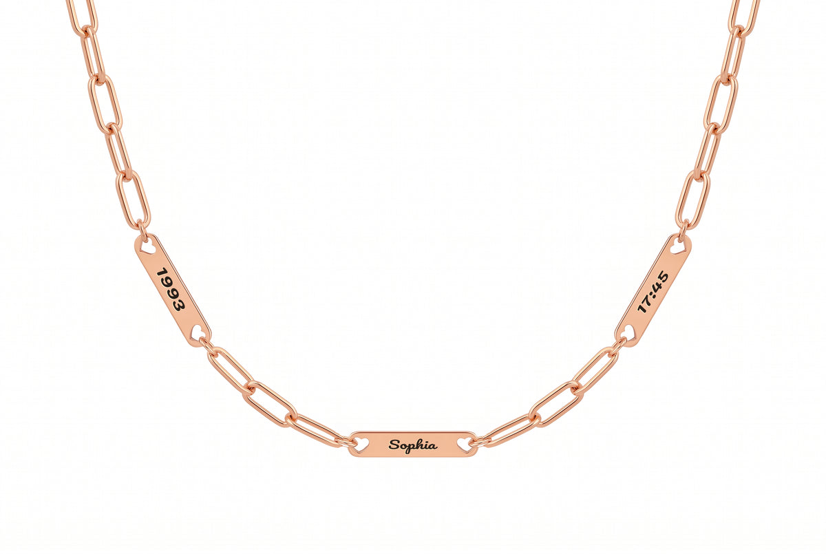 Multiple Engraved Bar Necklace