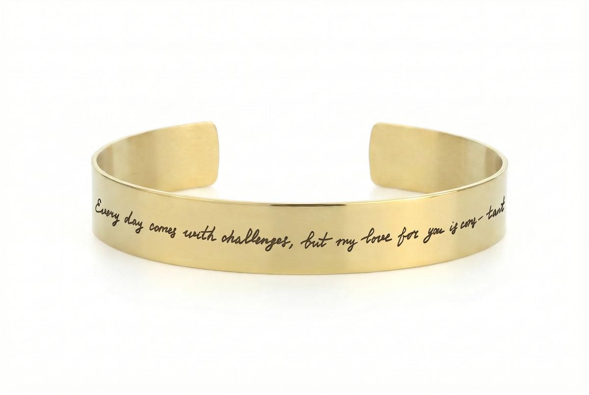 Custom Handwriting Cuff Bracelet