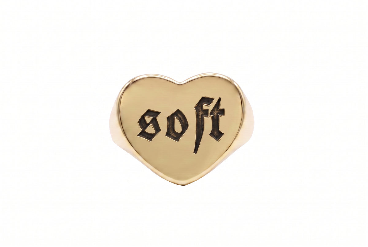 16mm Custom Heart Signet Ring