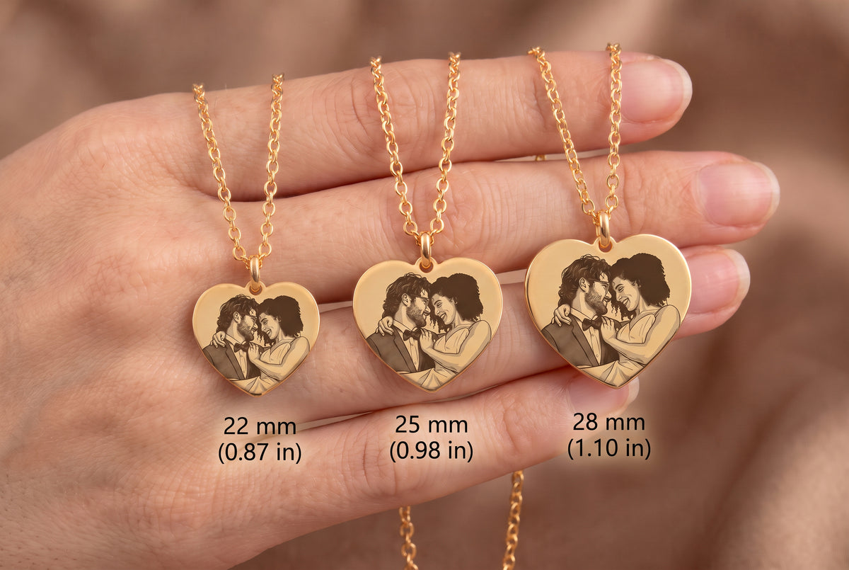 Custom Potrait Heart Necklace