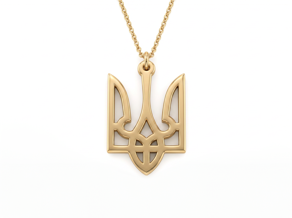 Ukraine Tryzub Pendant Necklace